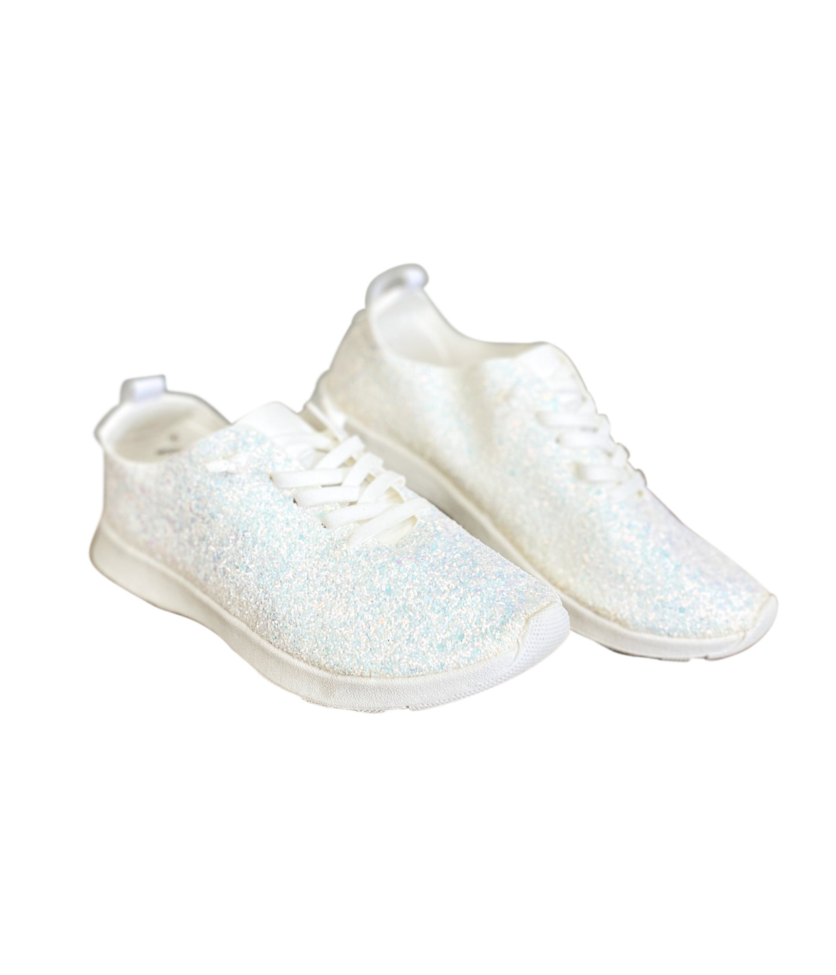 Mayo Glitter Sneakers in White White / 6