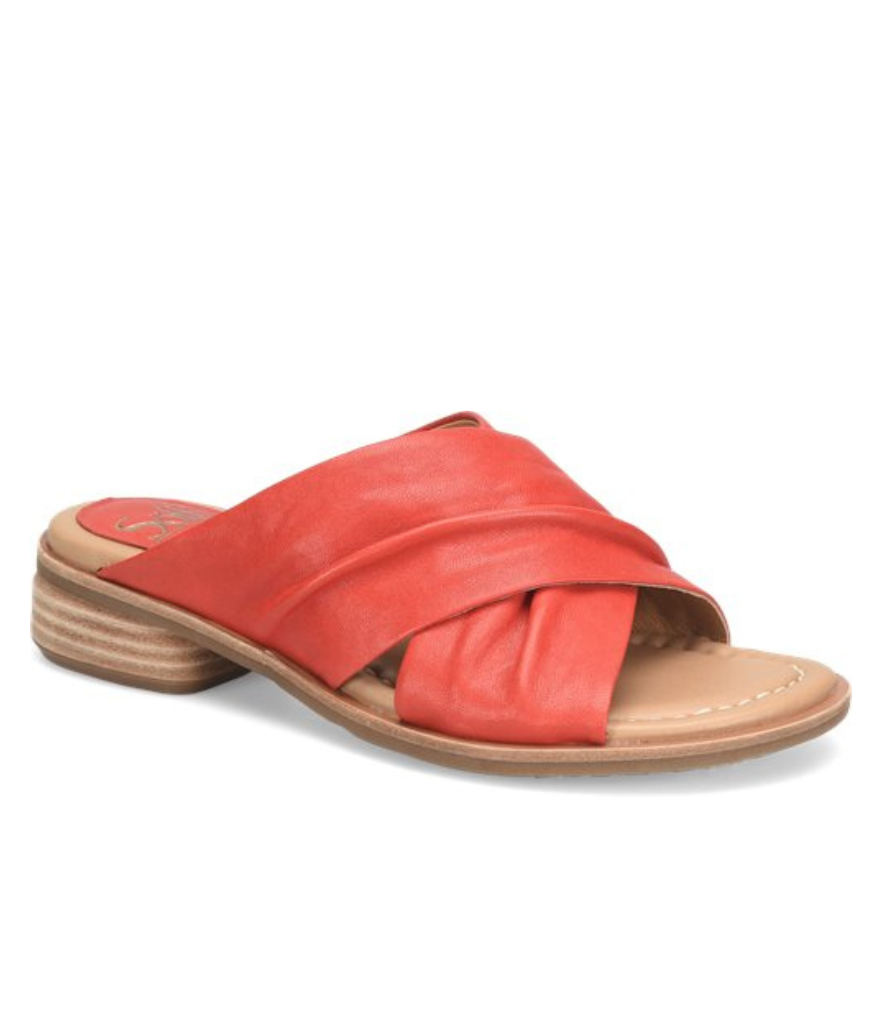 Fallon Leather Slide Sandal in Coral by Sofft Shoes