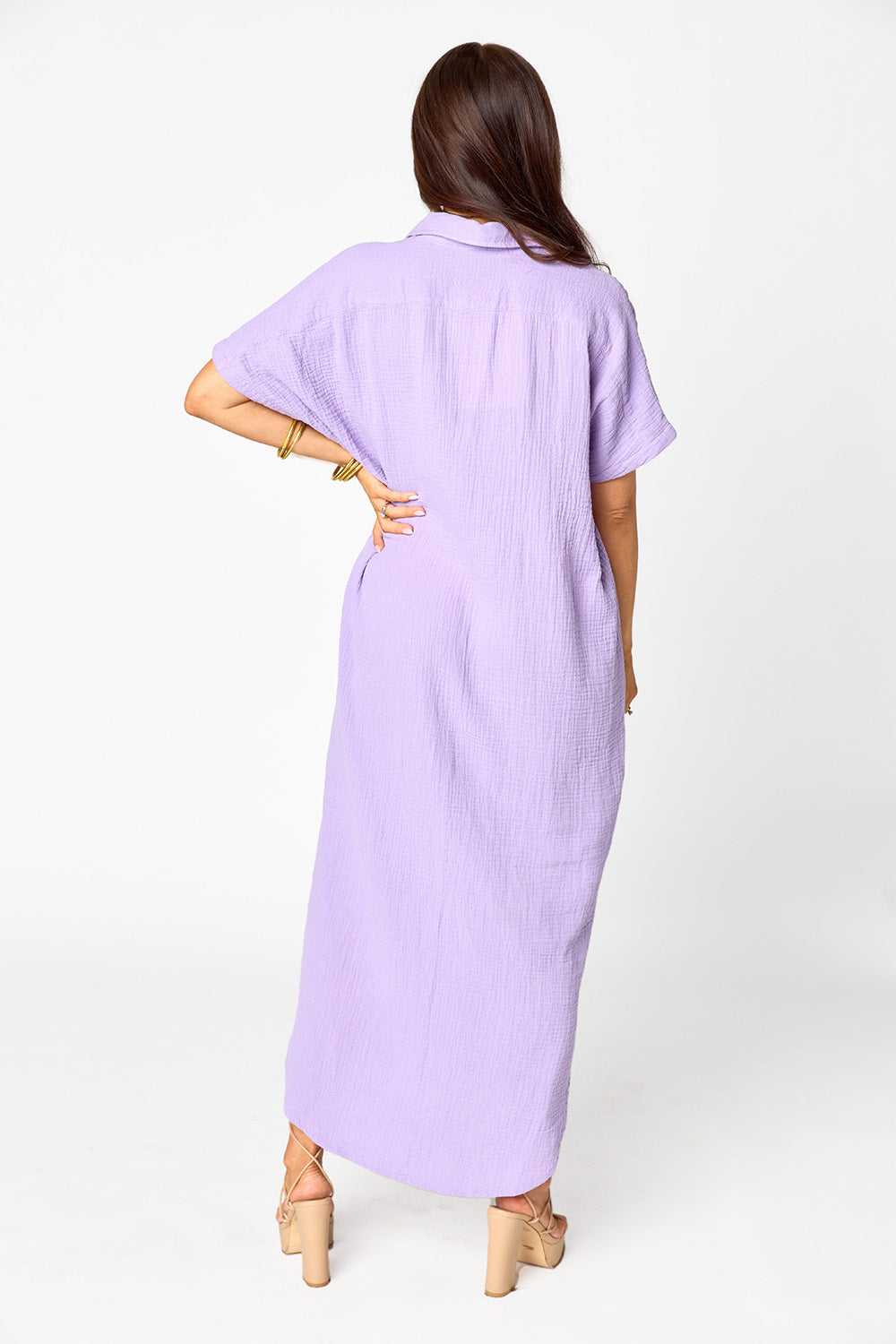 Carmen Cover Up Caftan Maxi Dress in Lavender