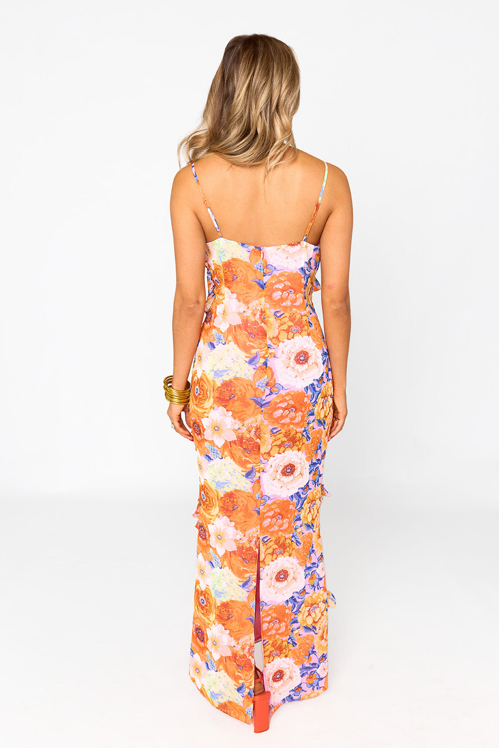 Finley Maxi Dress in Orange Floral