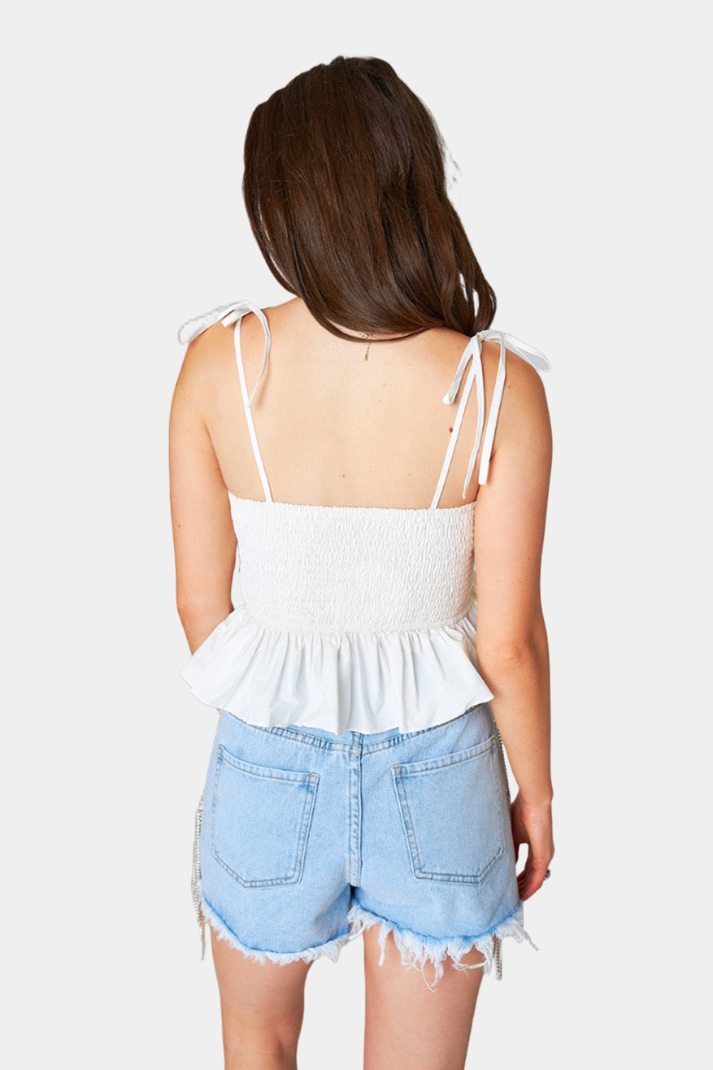 Beck Ruffle Tank Top - White