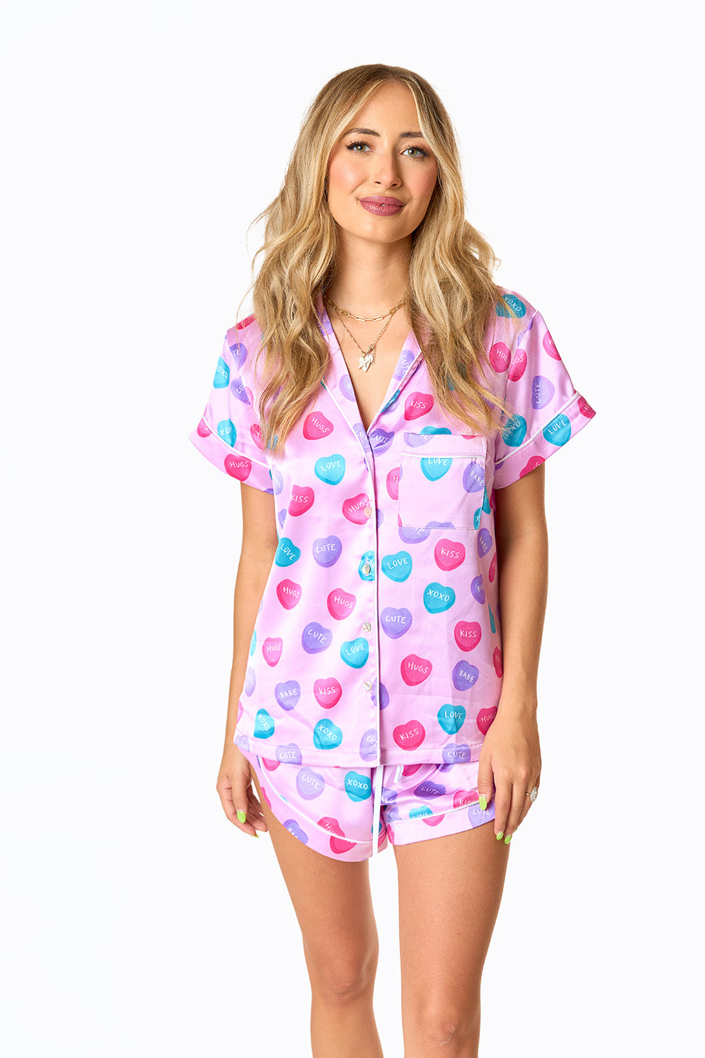 Aurora Pajama Set in Sweet Hearts