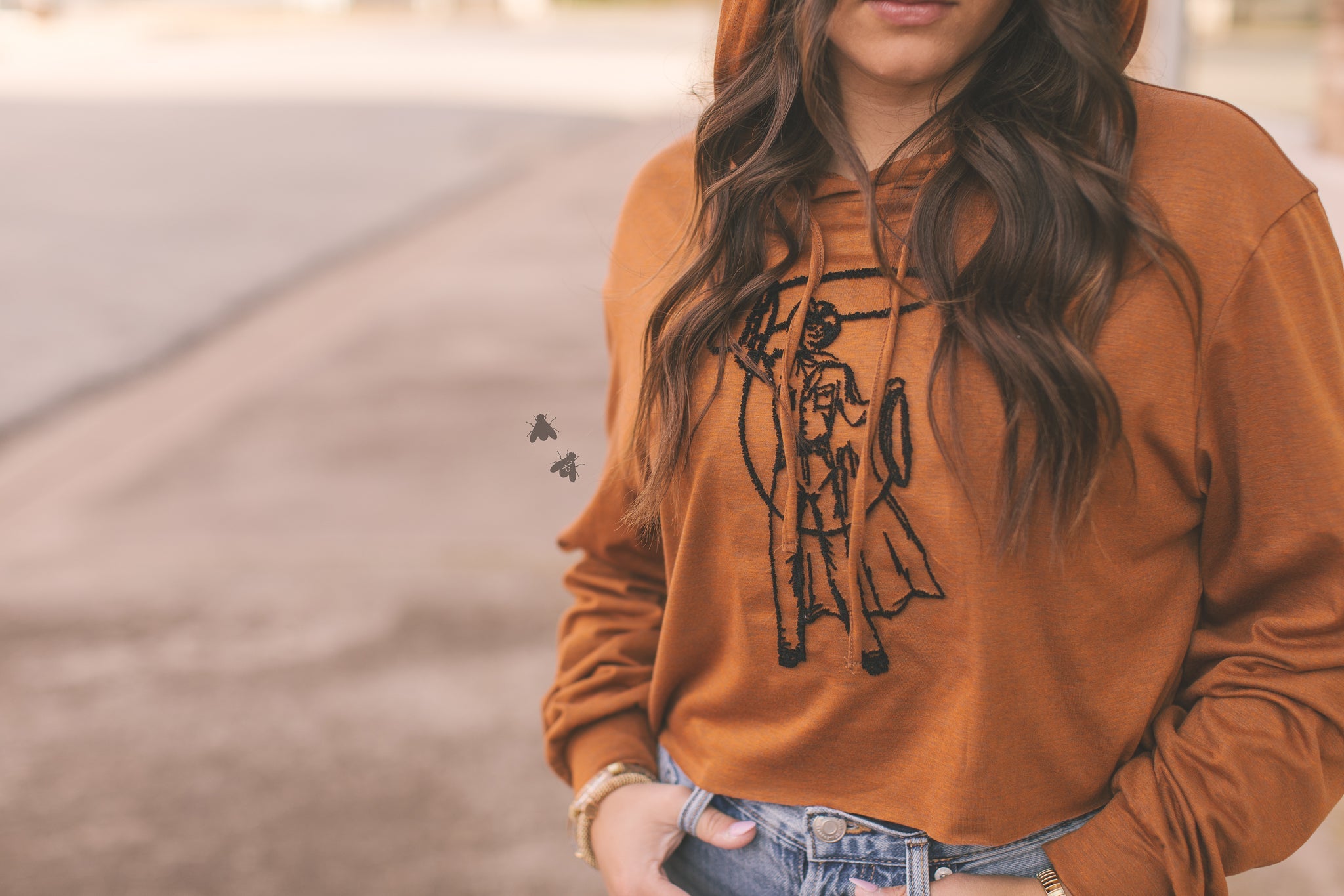 Cowboy Caller Hoodie in Rust