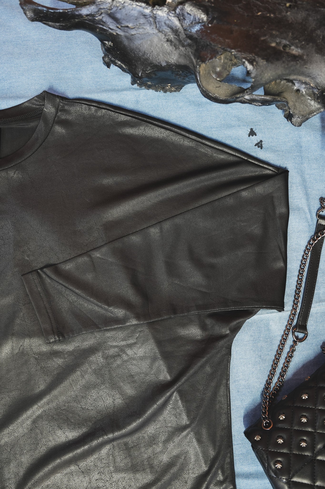 Lux Leather Long Sleeve in Black