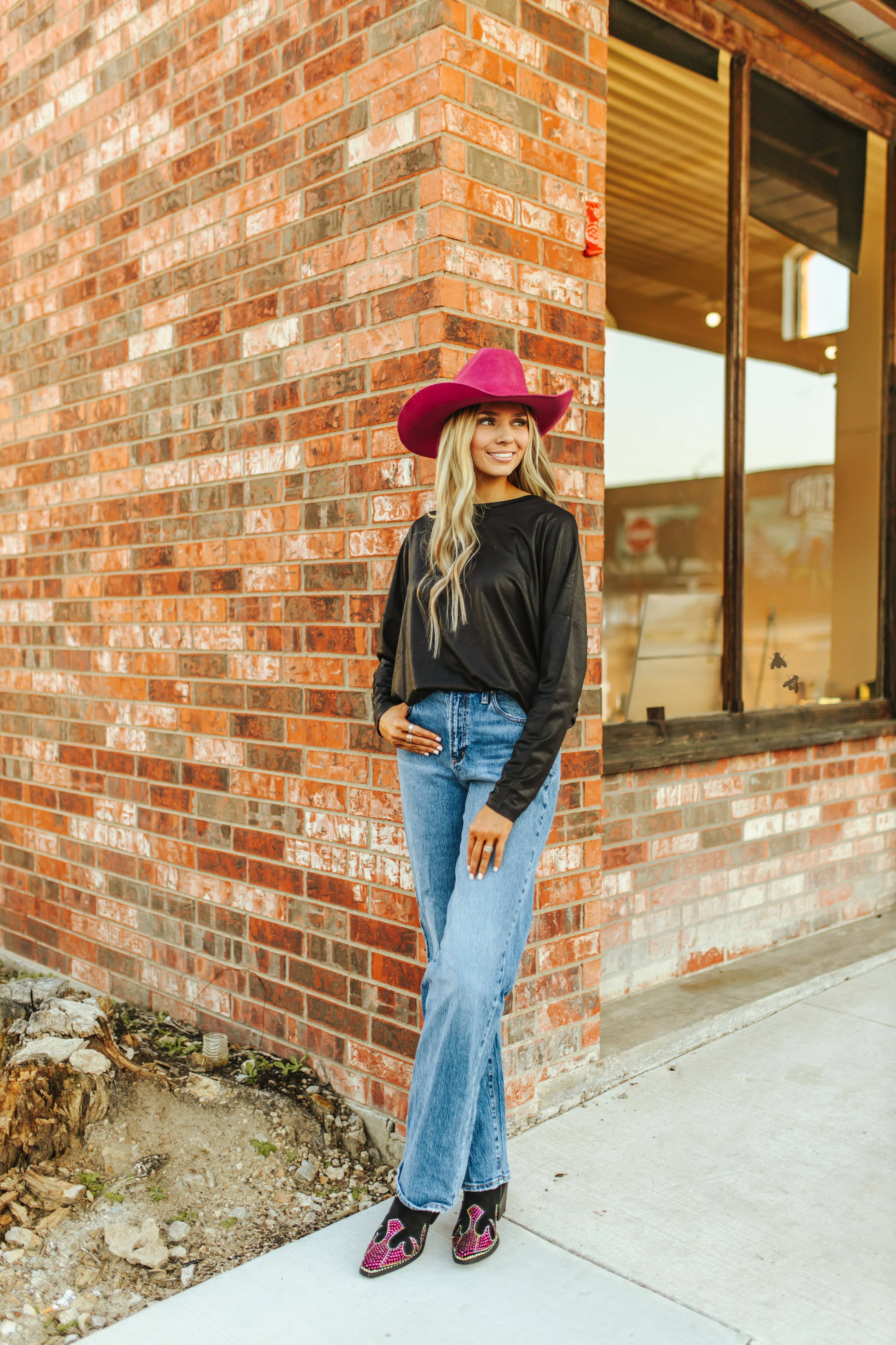 Lux Leather Long Sleeve in Black