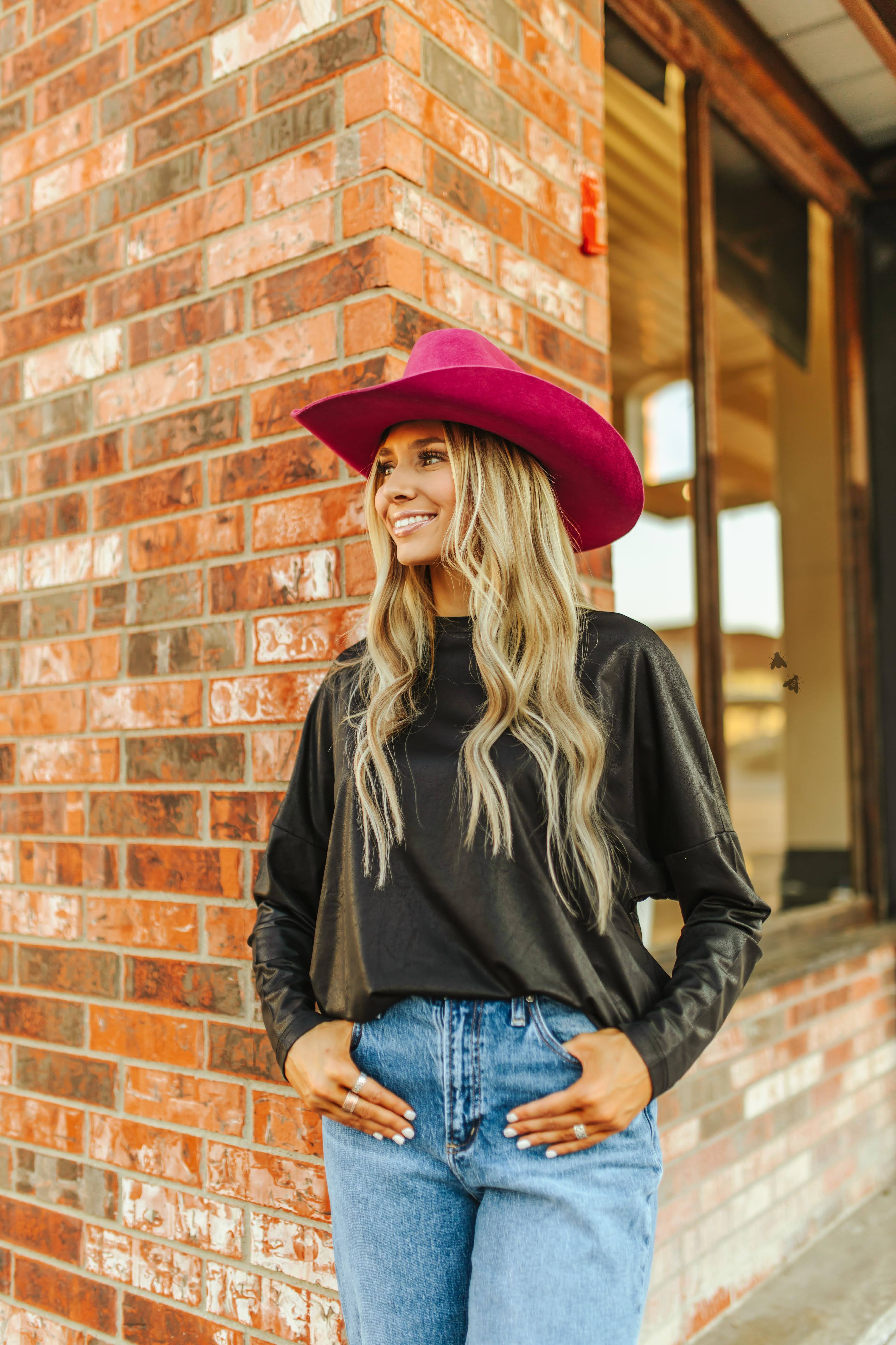 Lux Leather Long Sleeve in Black