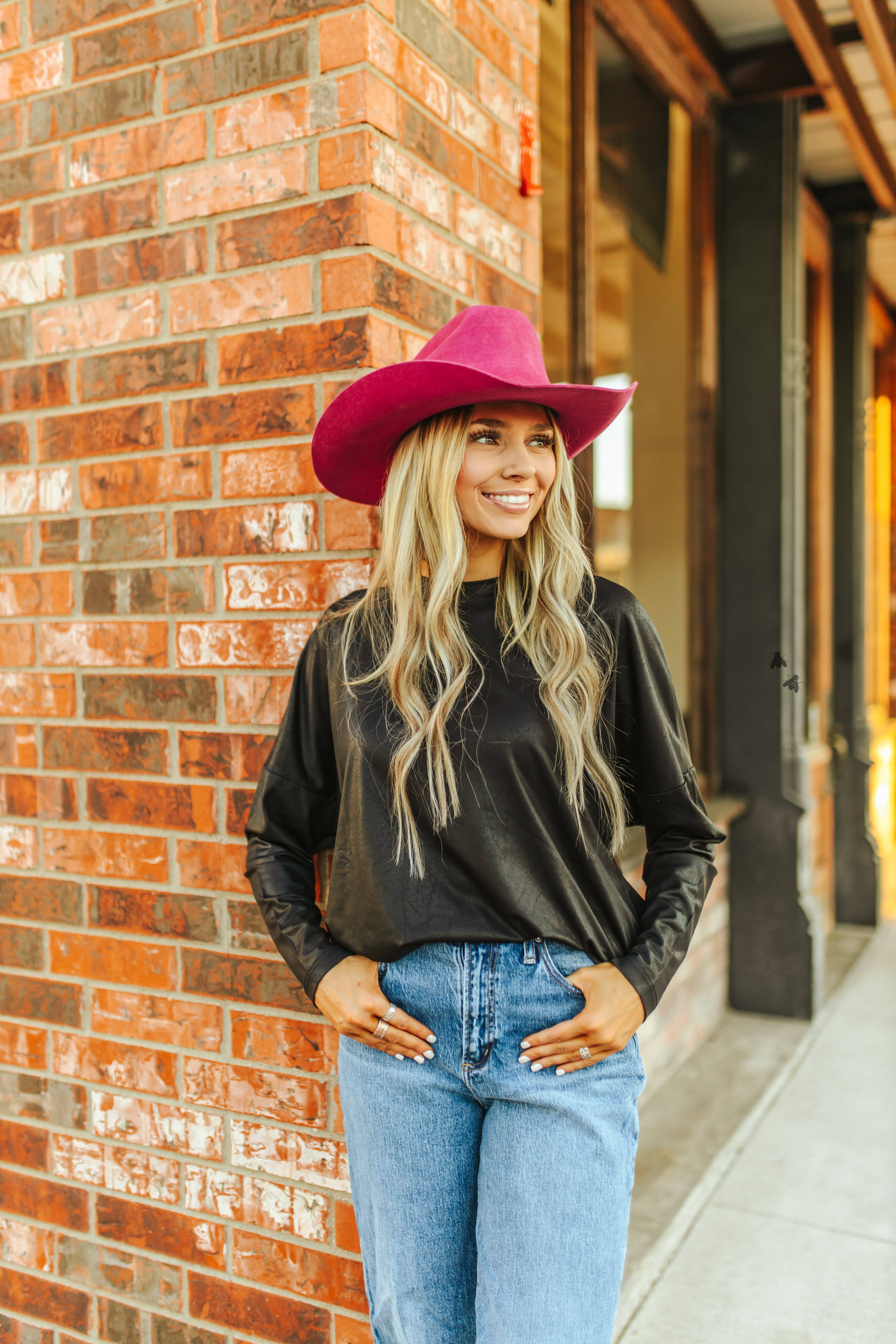 Lux Leather Long Sleeve in Black