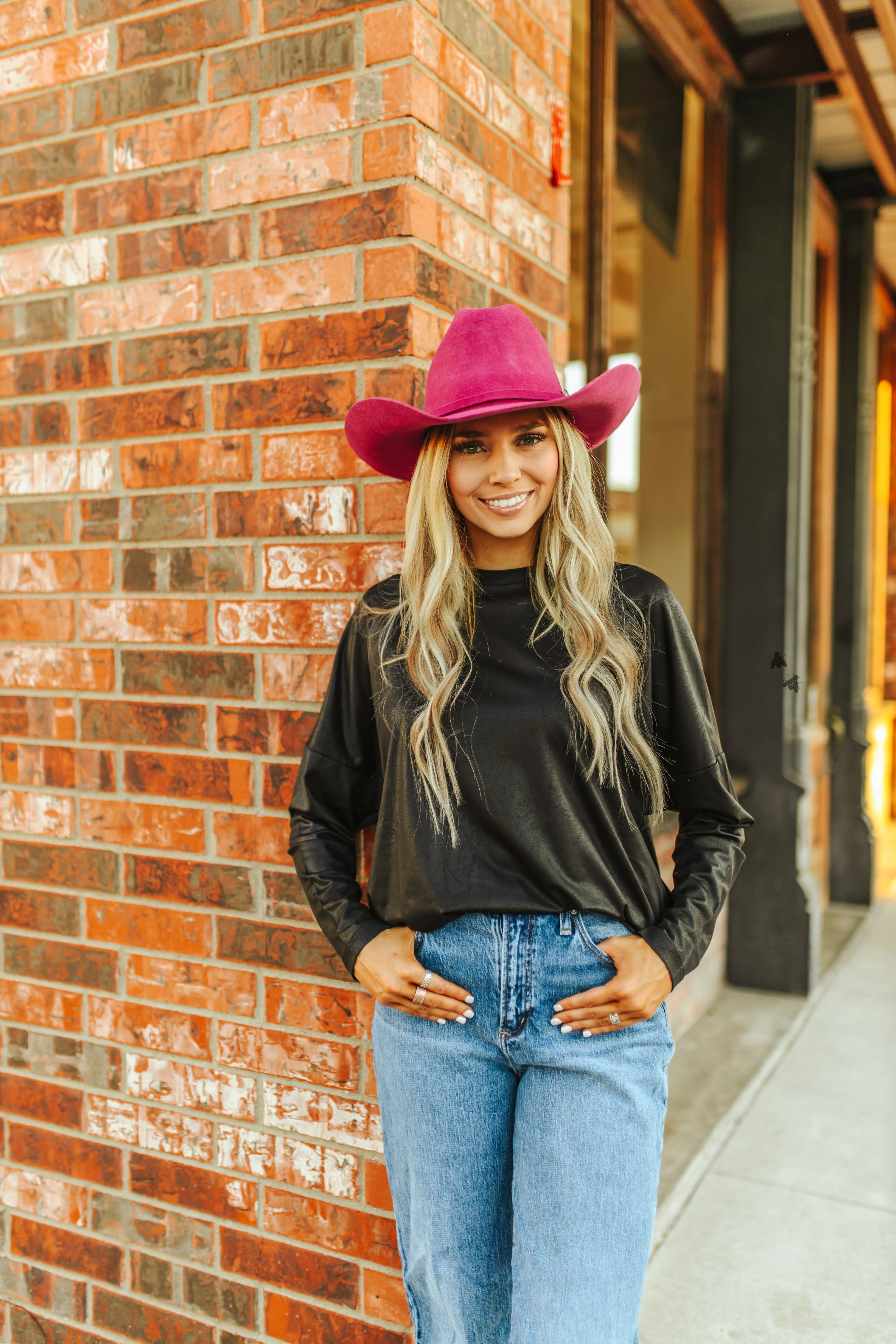 Lux Leather Long Sleeve in Black