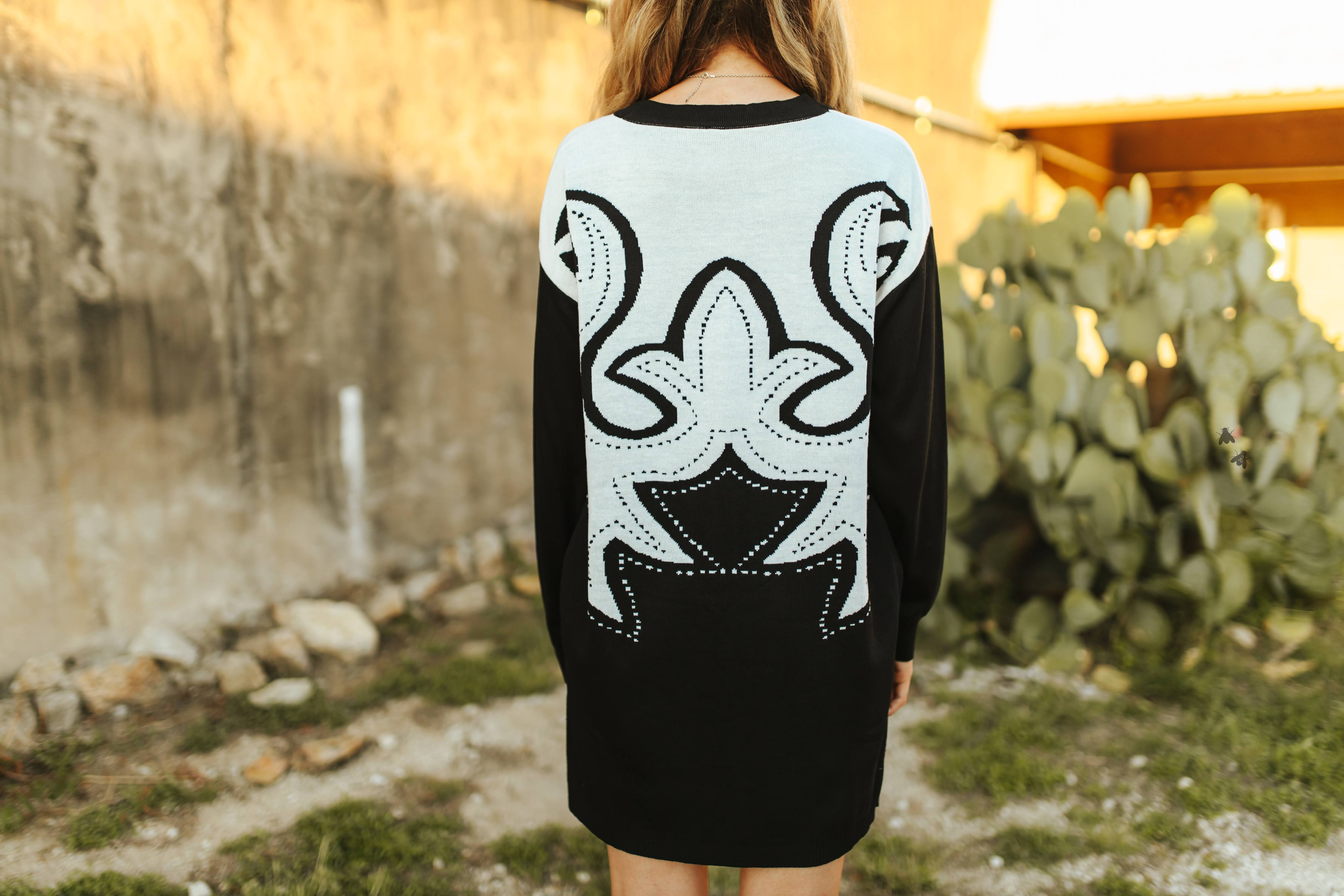 Saddle Swappin' Cardigan in Black and Cream