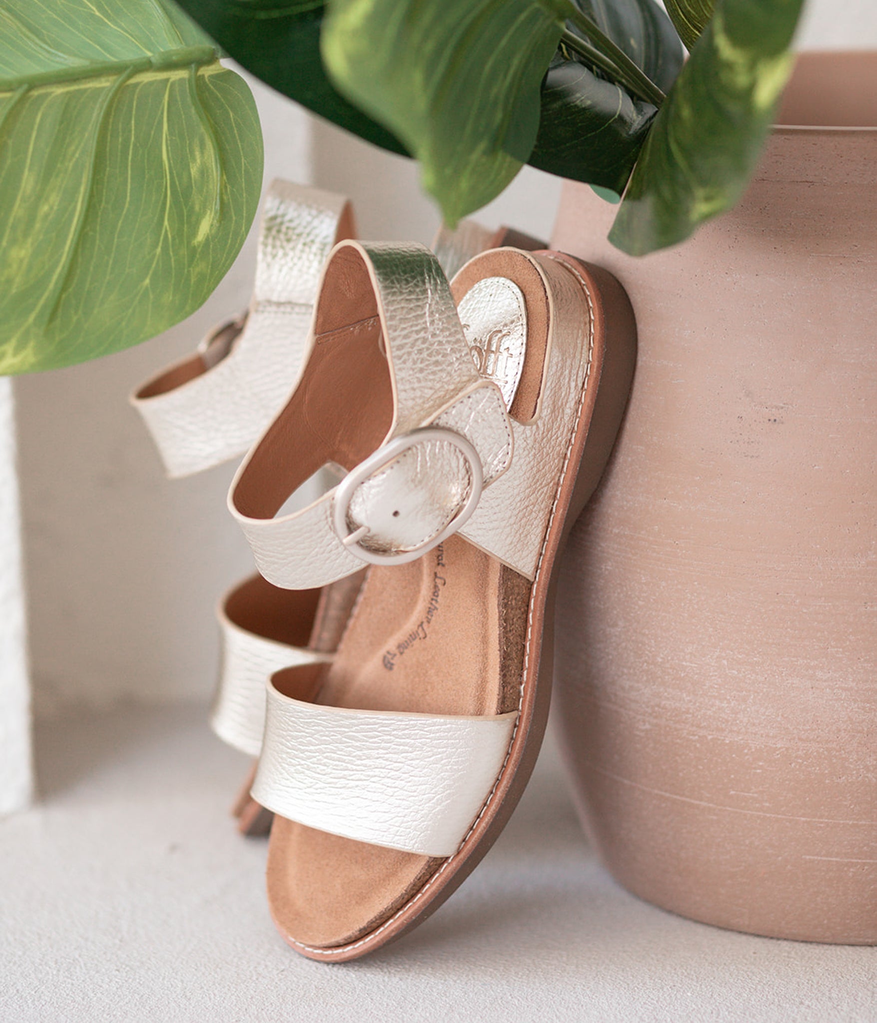 Bali Leather Sandals in Platino Gold by Sofft Shoes