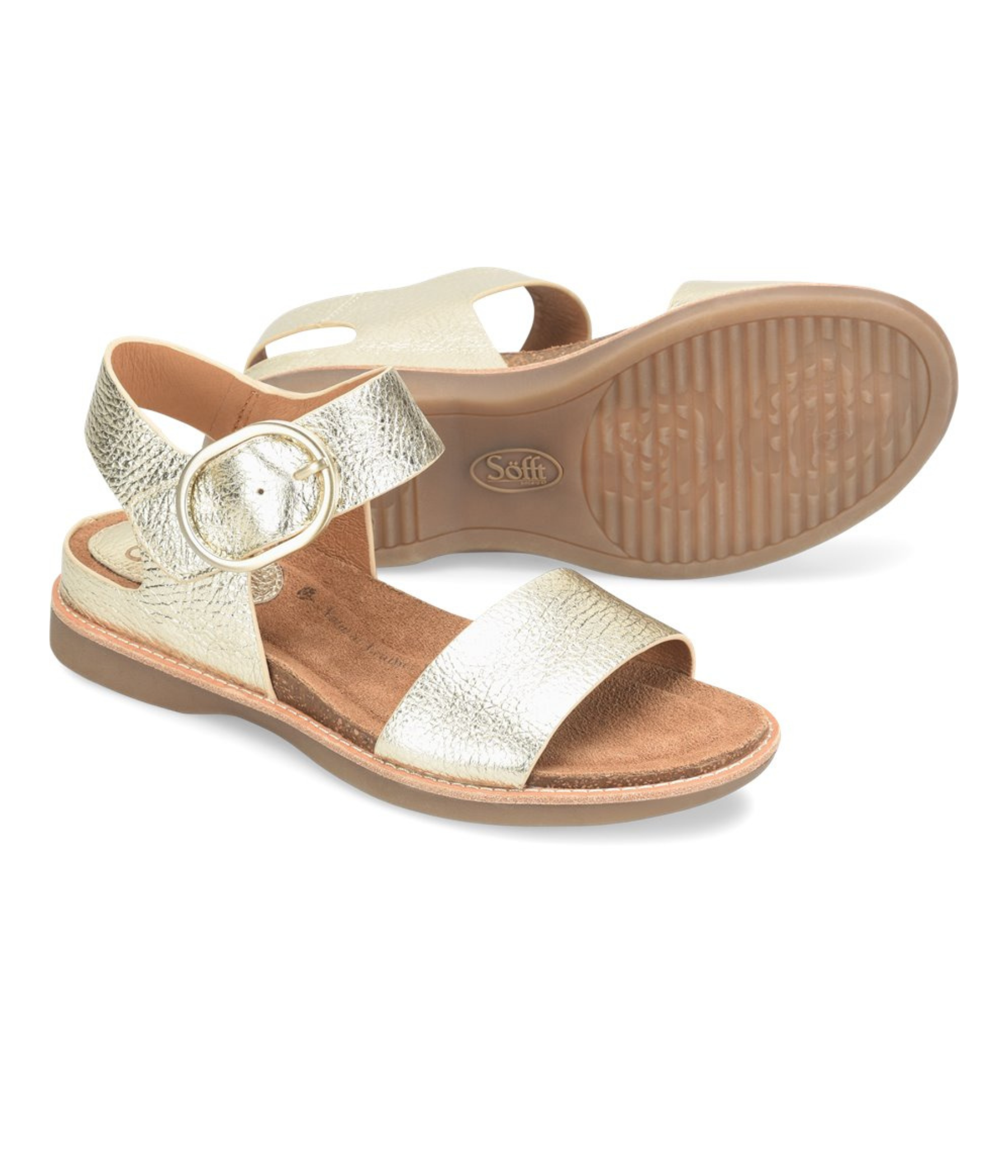 Bali Leather Sandals in Platino Gold by Sofft Shoes