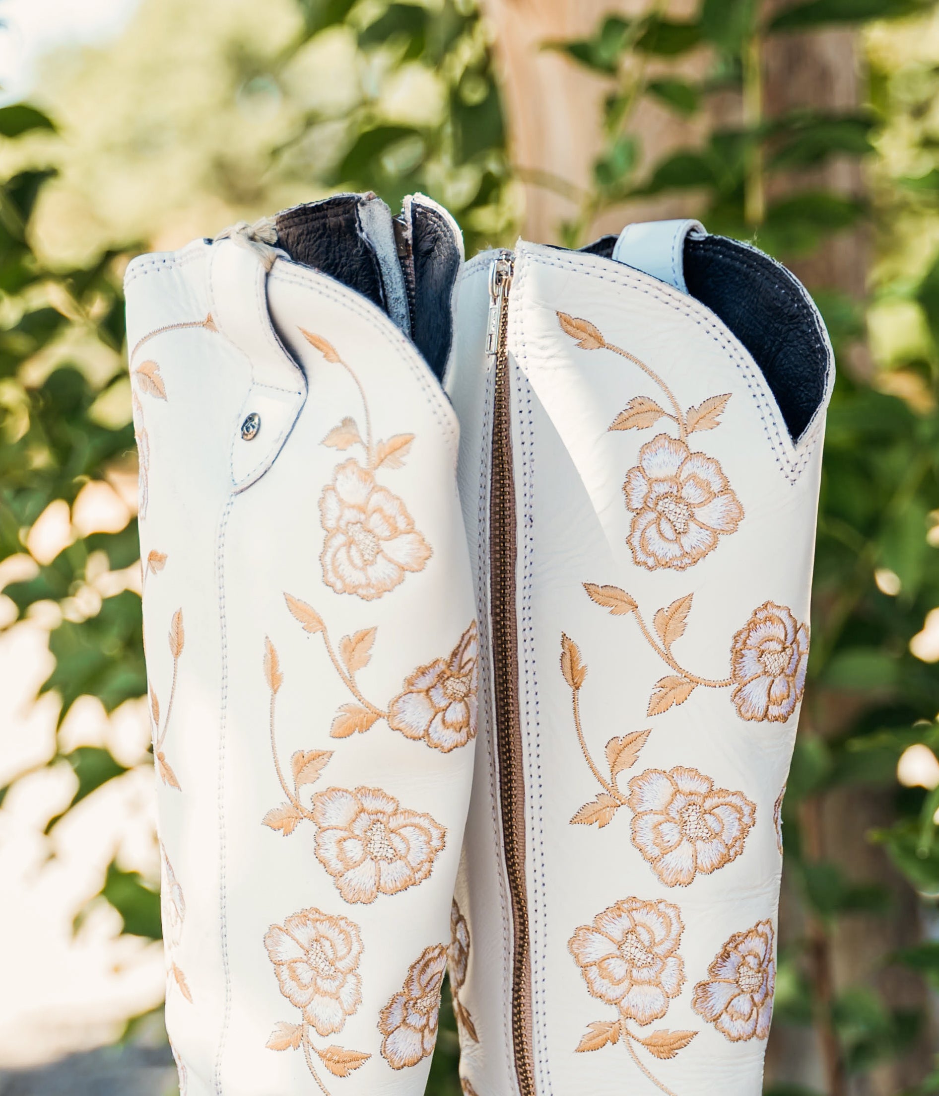 Diana Tall Boots in White Floral