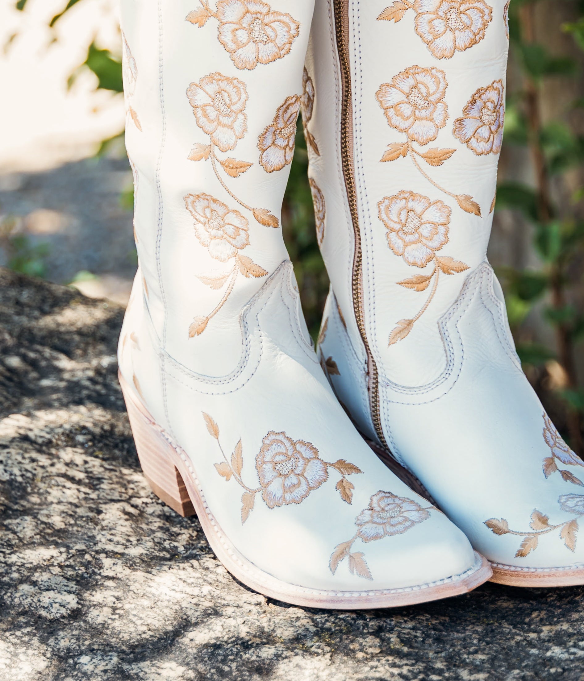 Diana Tall Boots in White Floral