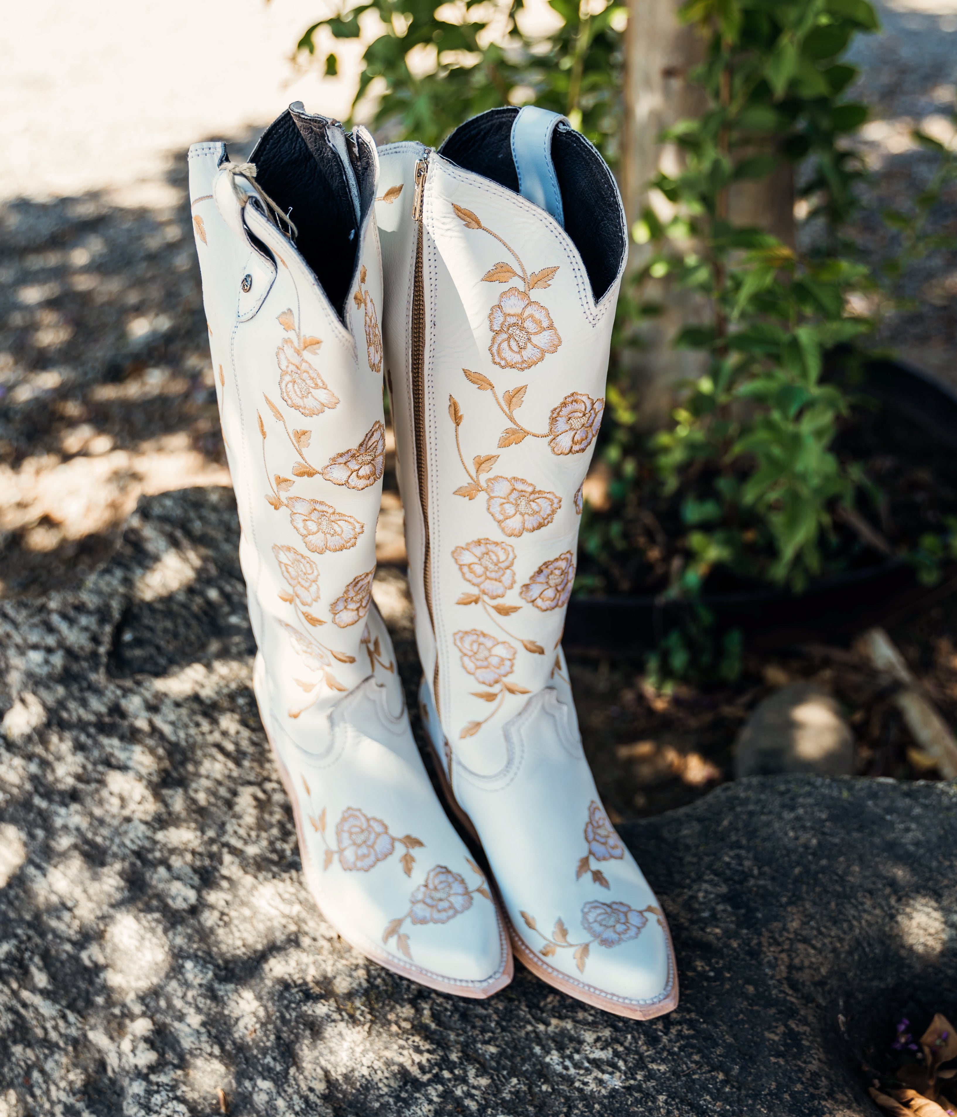 Diana Tall Boots in White Floral