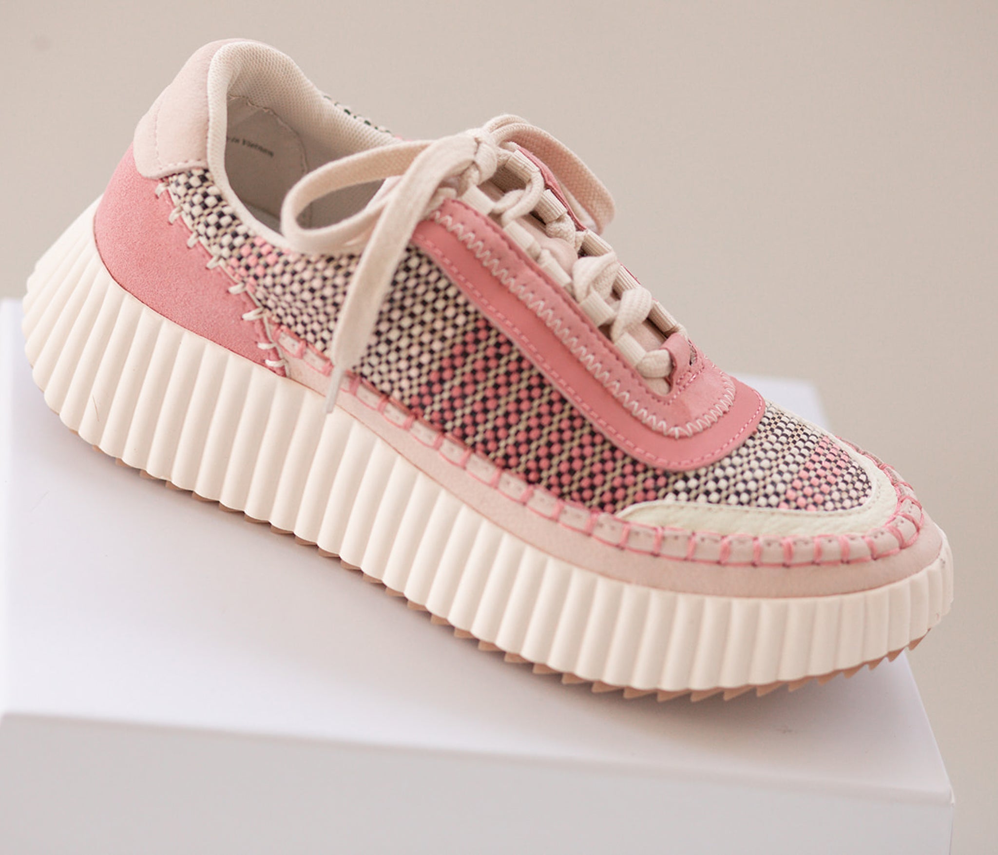 Dolen Woven Platform Sneakers in Pink Multi by Dolce Vita