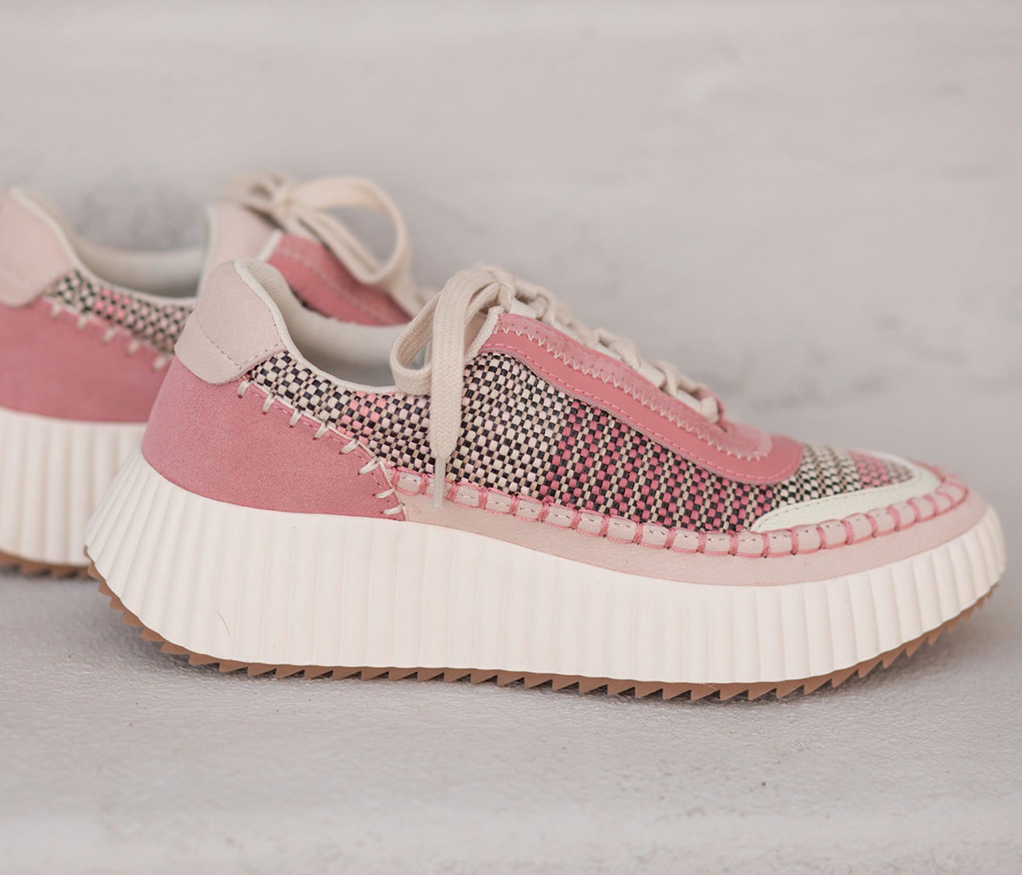 Dolen Woven Platform Sneakers in Pink Multi by Dolce Vita