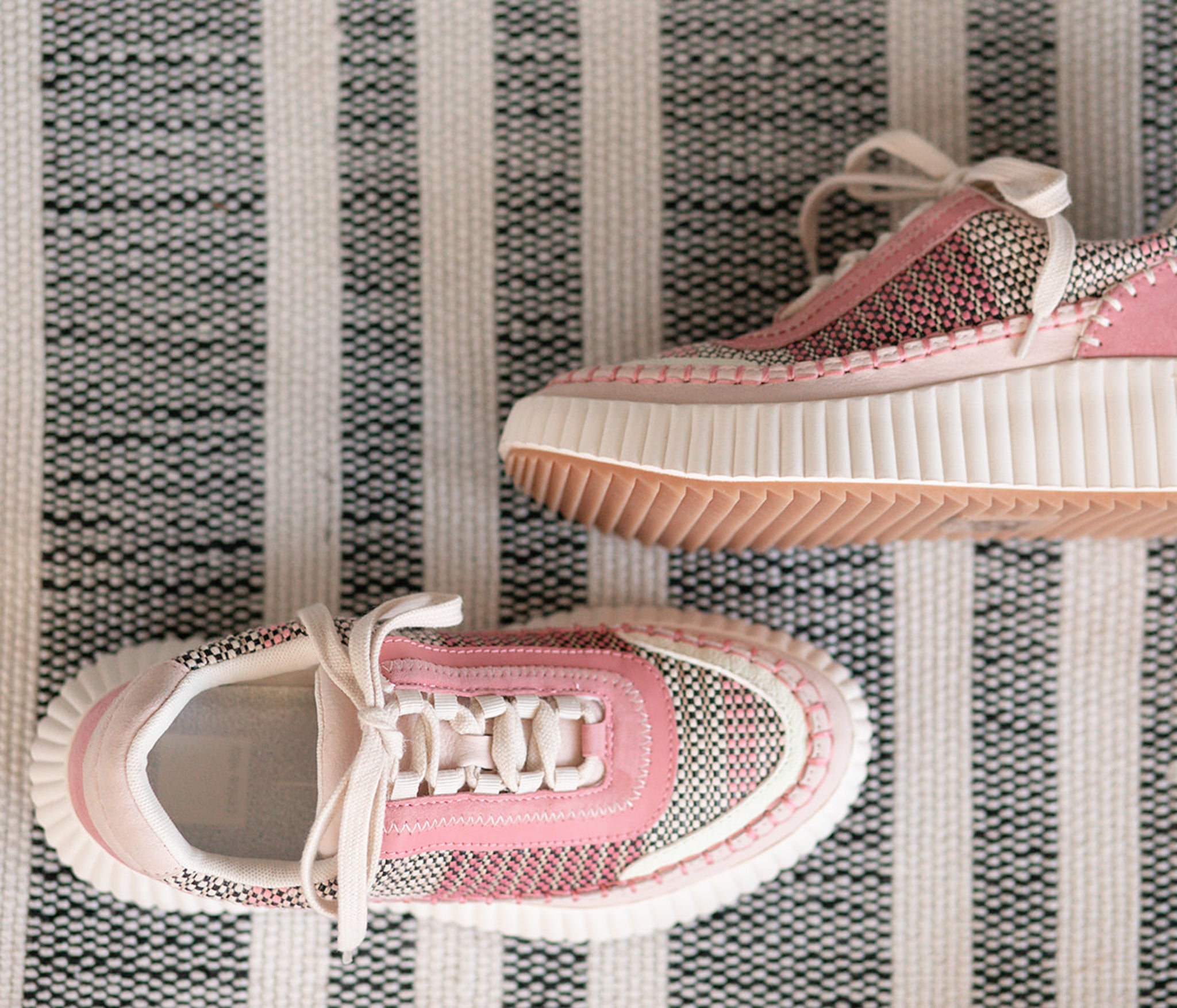 Dolen Woven Platform Sneakers in Pink Multi by Dolce Vita