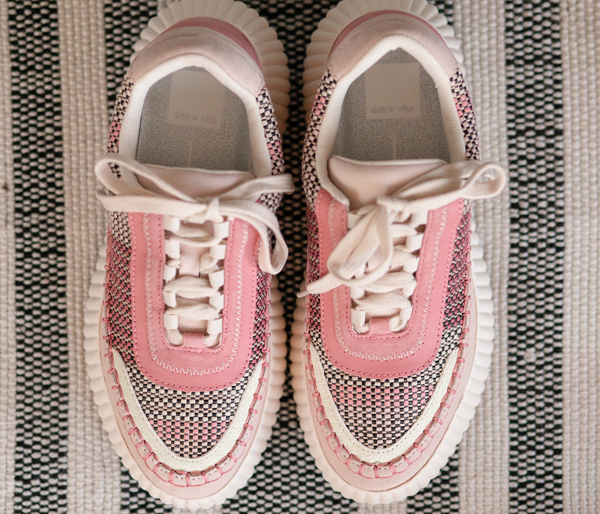 Dolen Woven Platform Sneakers in Pink Multi by Dolce Vita