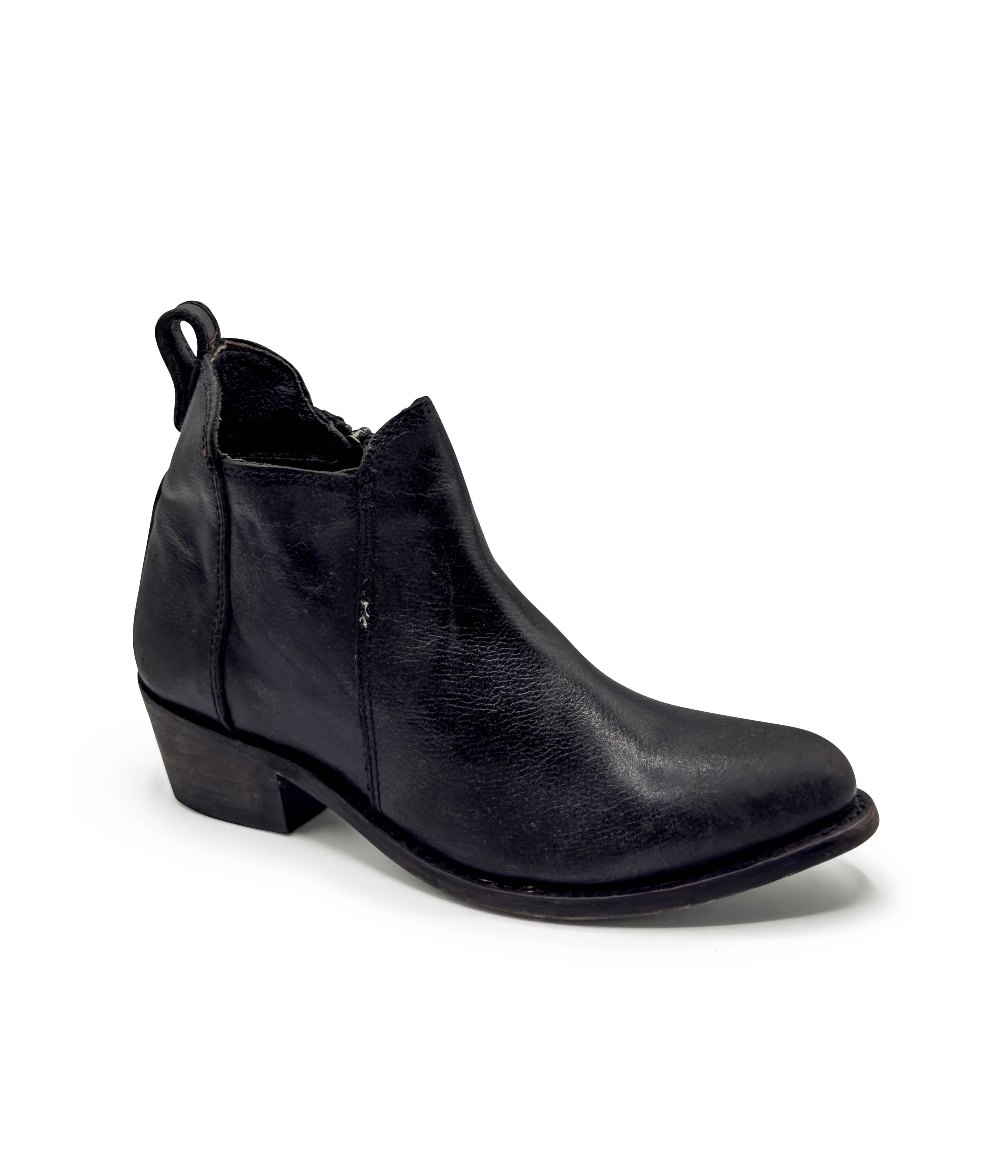 Elsa Zipper Ankle Boots in Black