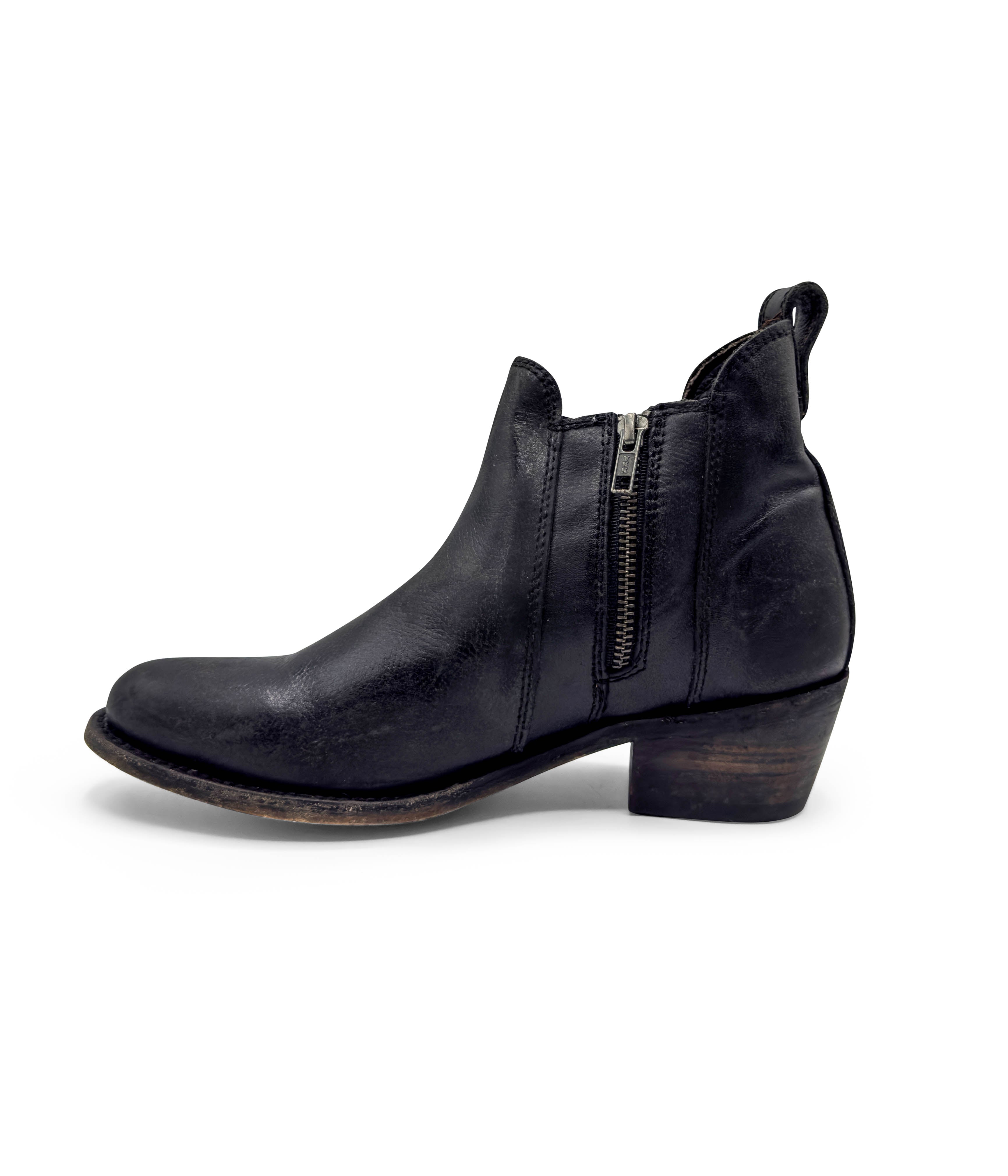 Elsa Zipper Ankle Boots in Black