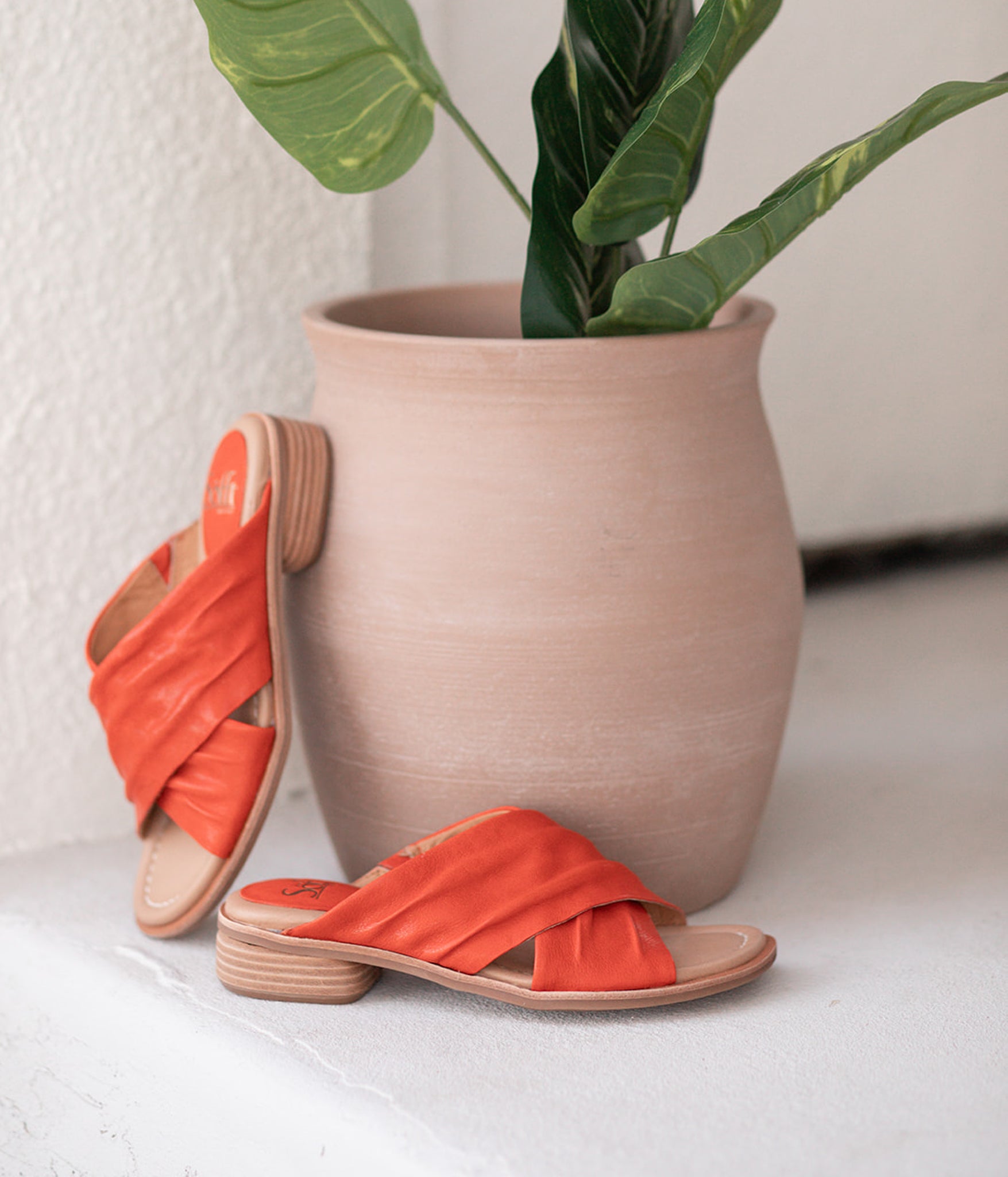 Fallon Leather Slide Sandal in Coral by Sofft Shoes