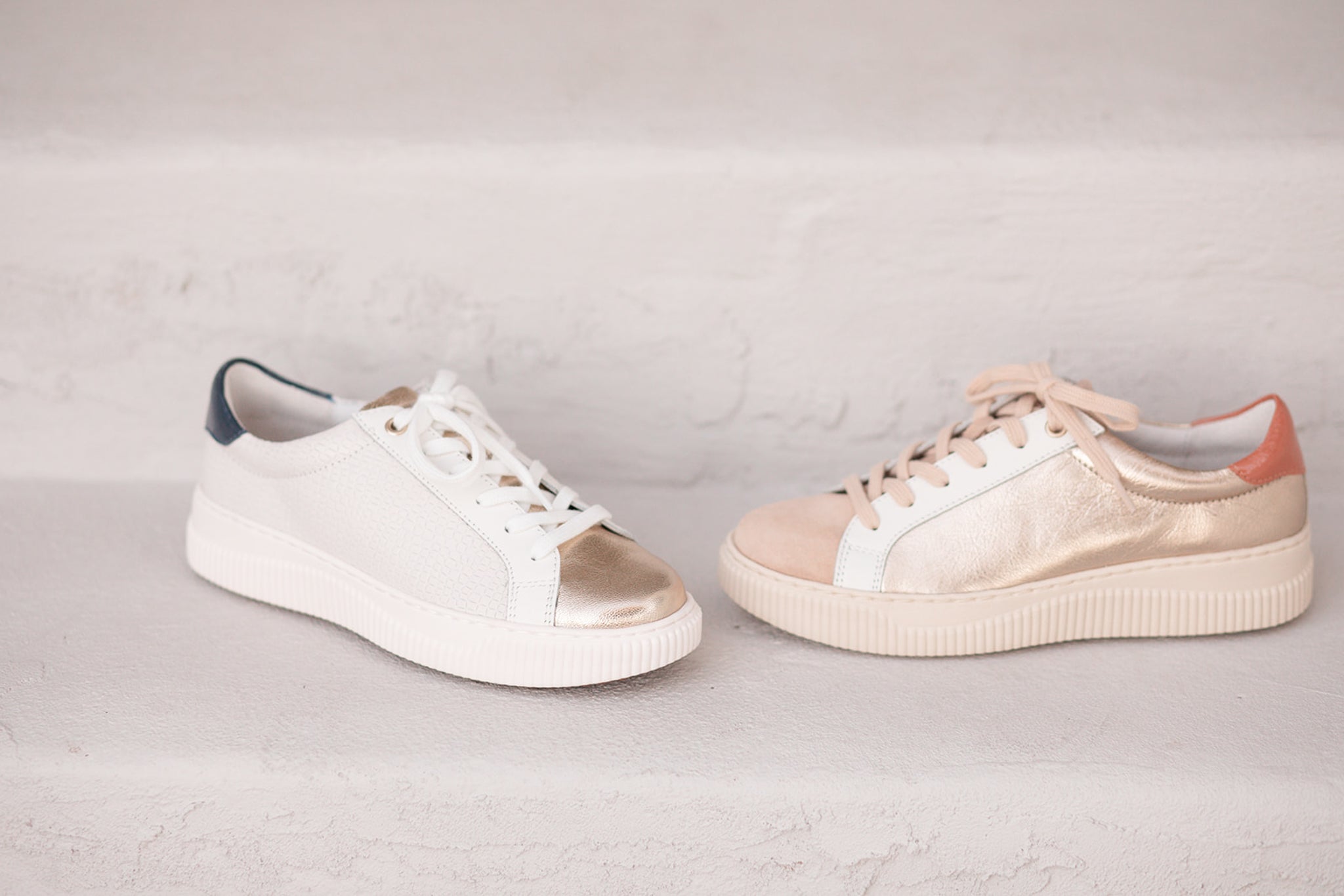 Fianna Sneakers in White Croc and GoldFianna Sneakers in White Croc and Gold