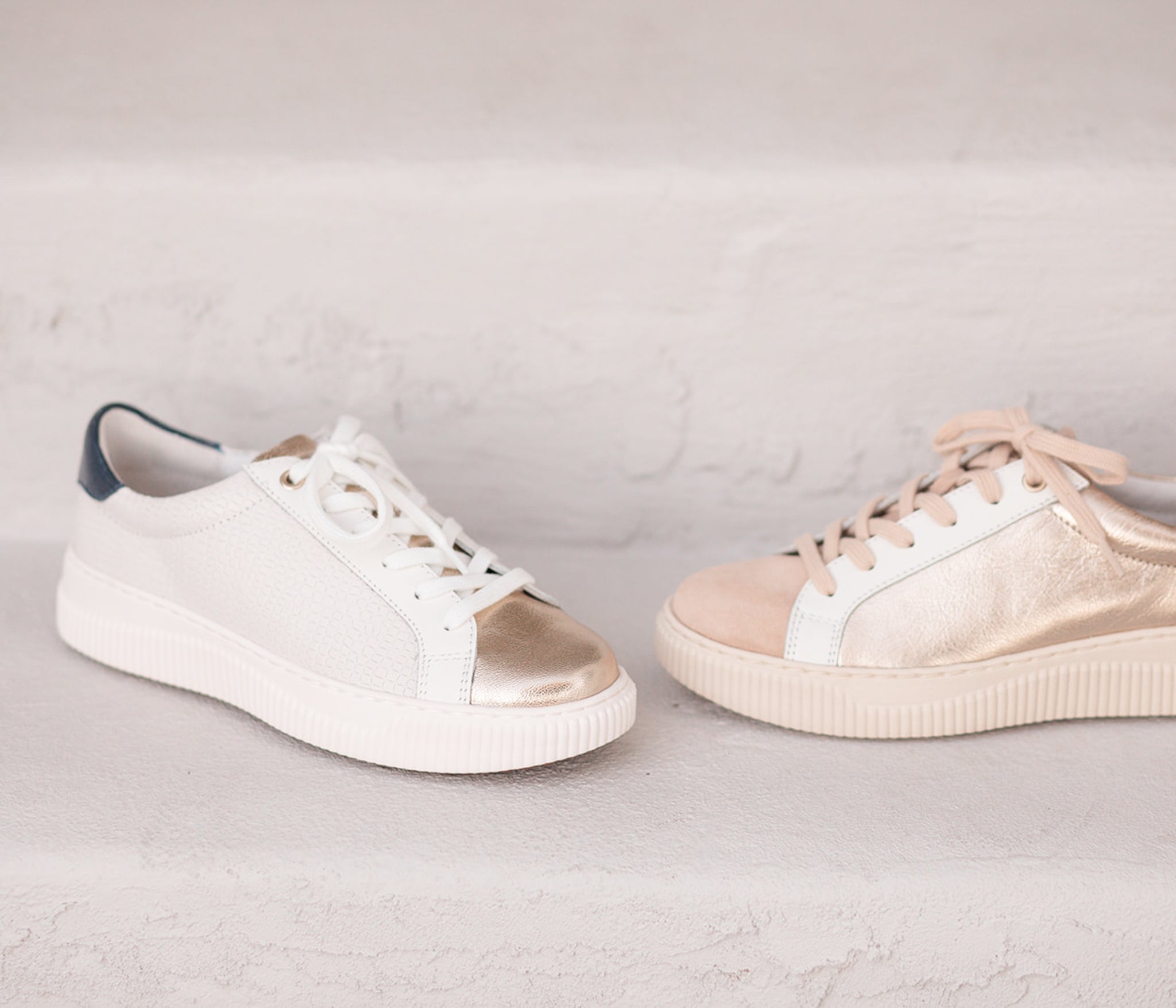 Fianna Sneakers in White Croc and Gold