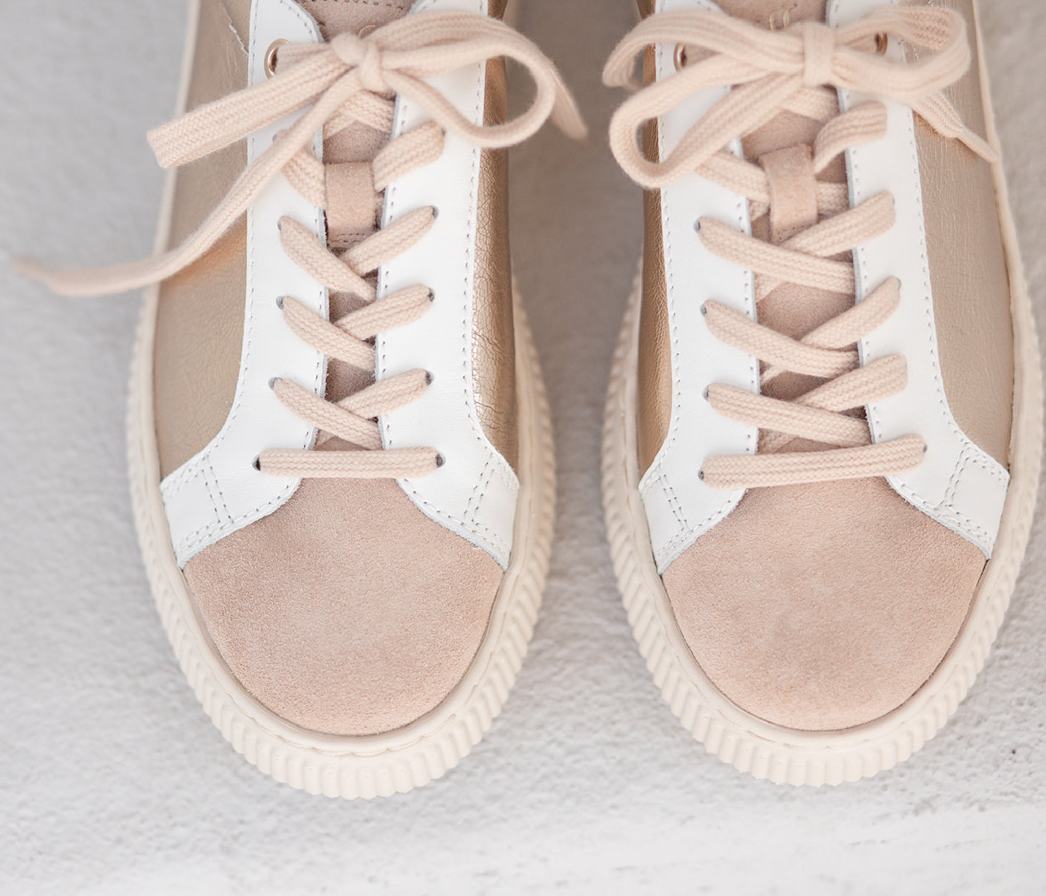 Platino Fianna Leather Sneakers in White and Cream by Sofft Shoes