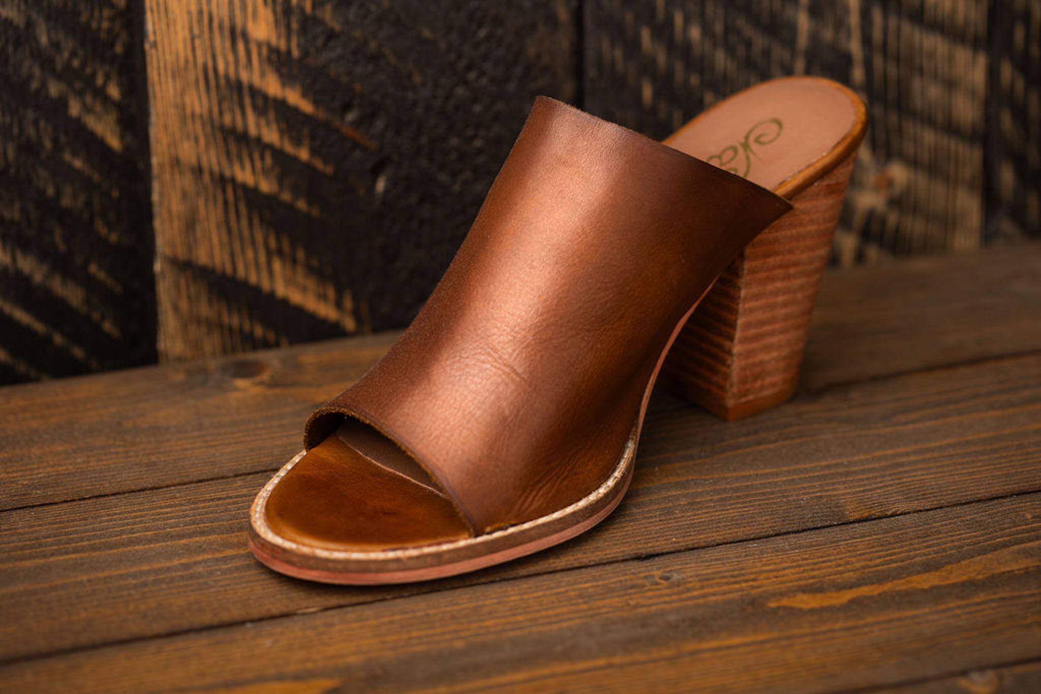 Hallie Heeled Genuine Leather Sandal in Tan by Naughty Monkey