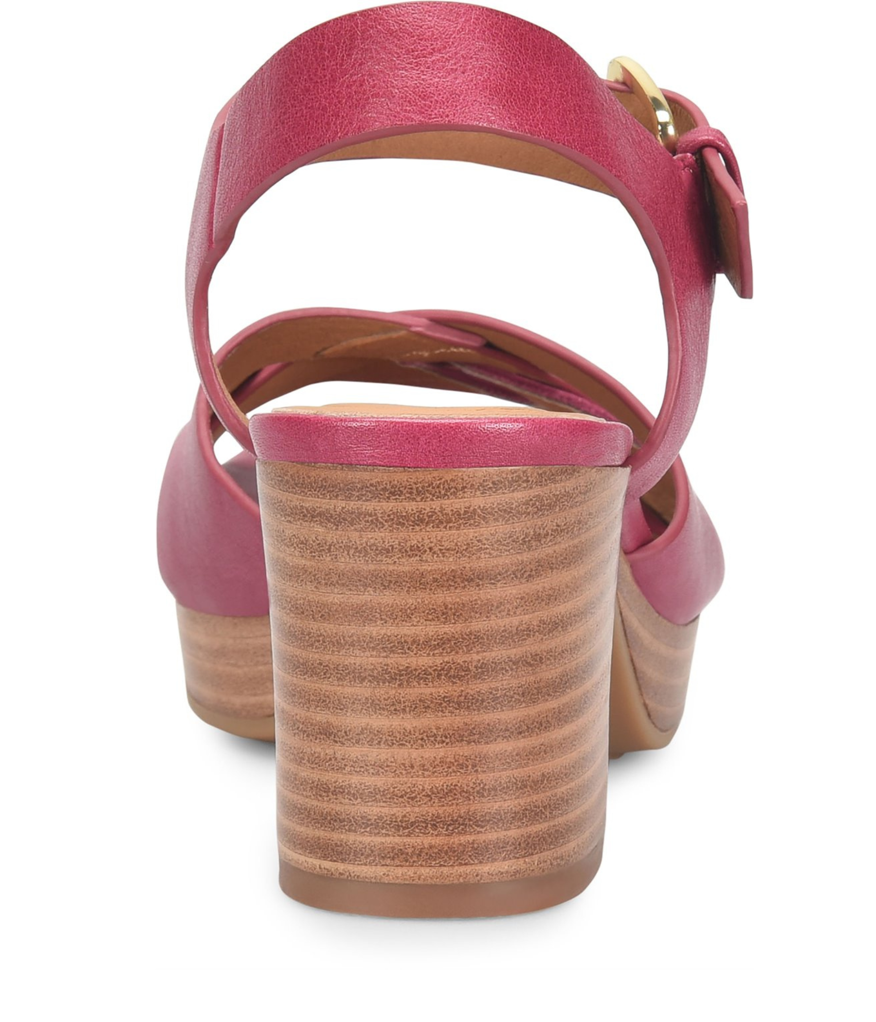 Lacie Italian Leather Heeled Platform Sandal in Pink Red Raspberry by Sofft Shoes