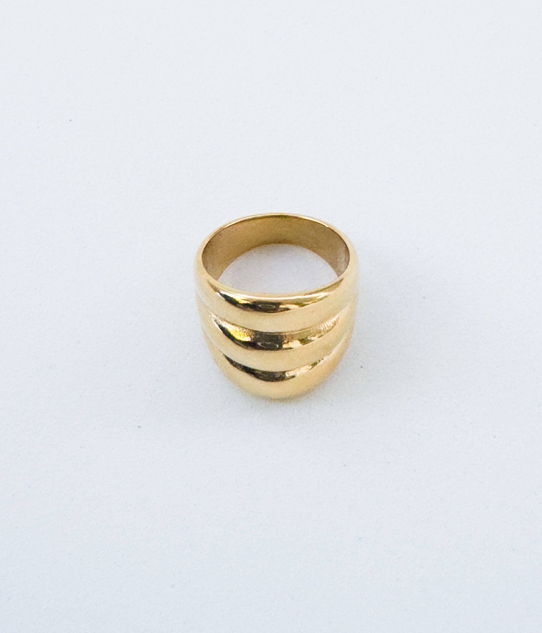 Large 18K Gold Plated Shell Ring