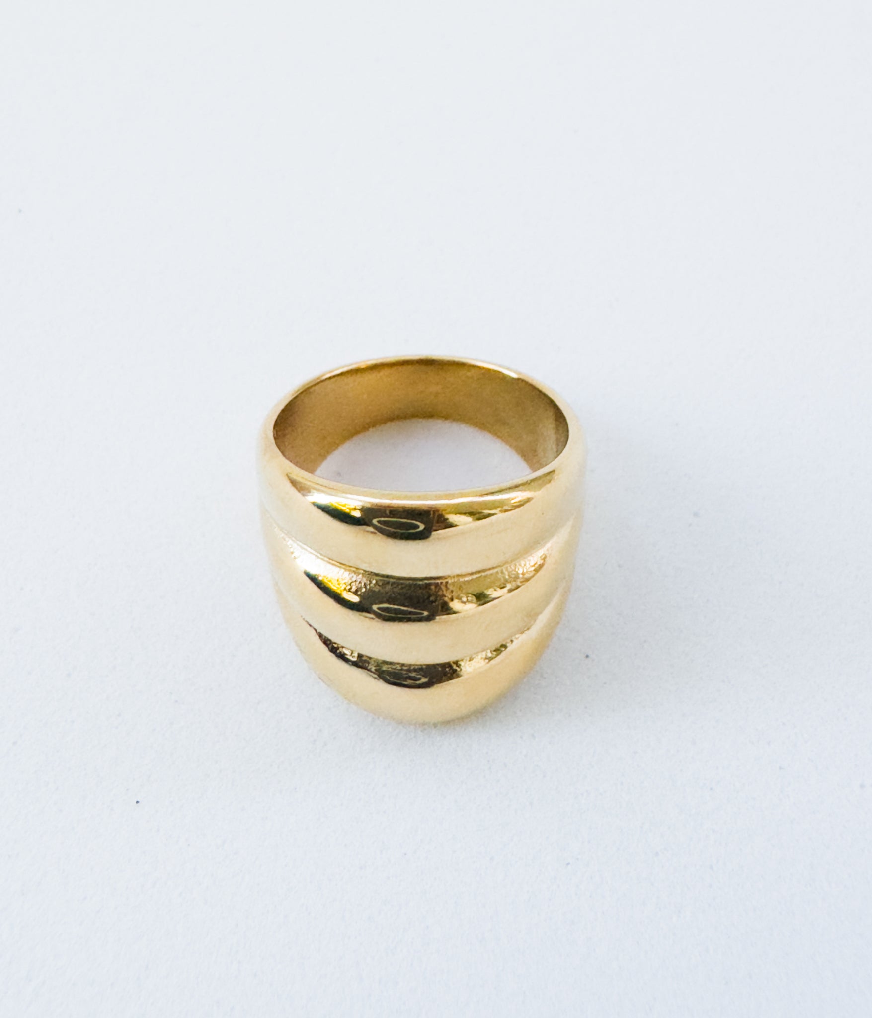 Large 18K Gold Plated Shell Ring