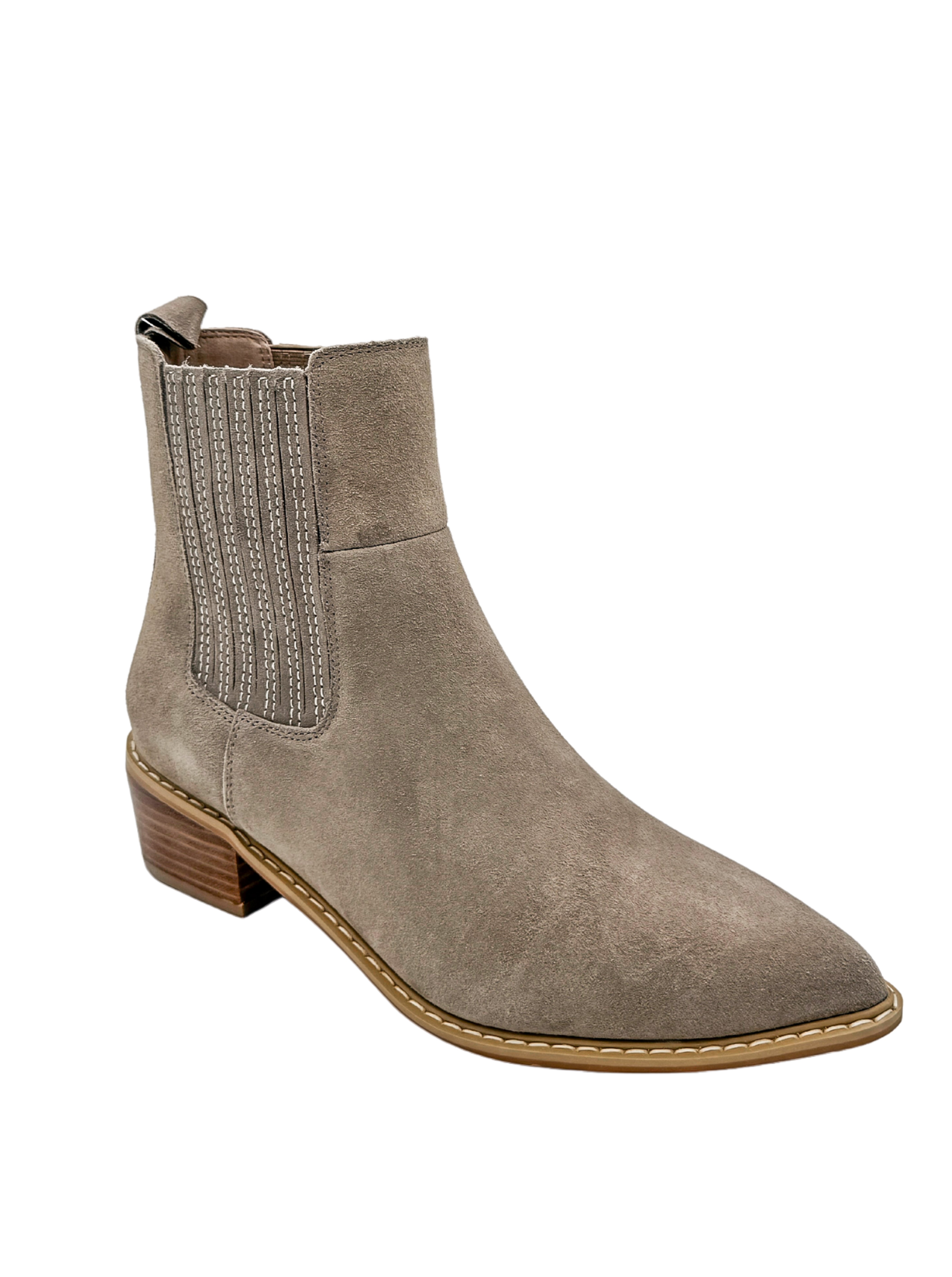 Leonor Suede Ankle Boot in Taupe