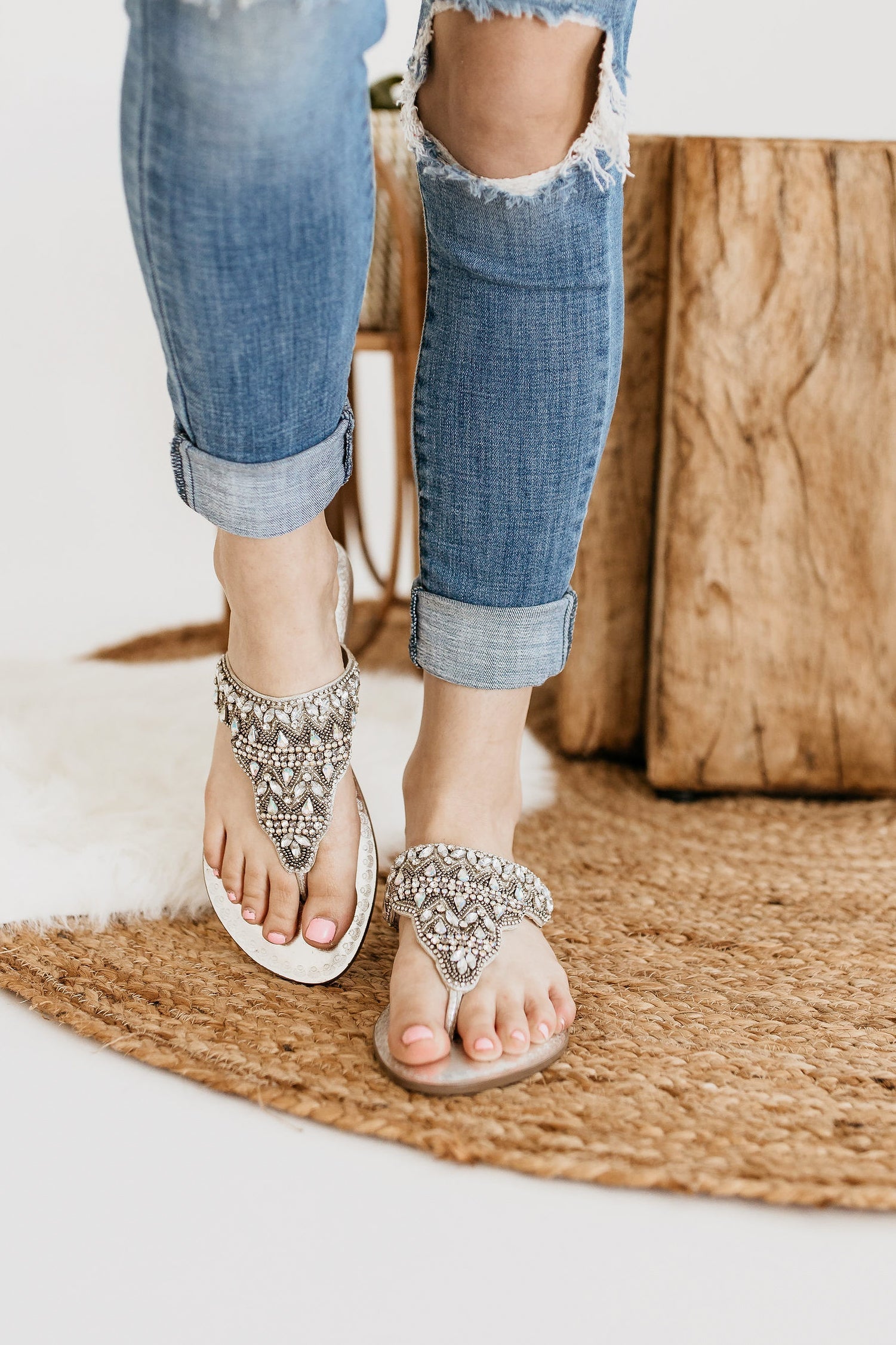 Loving U Sandals in Silver