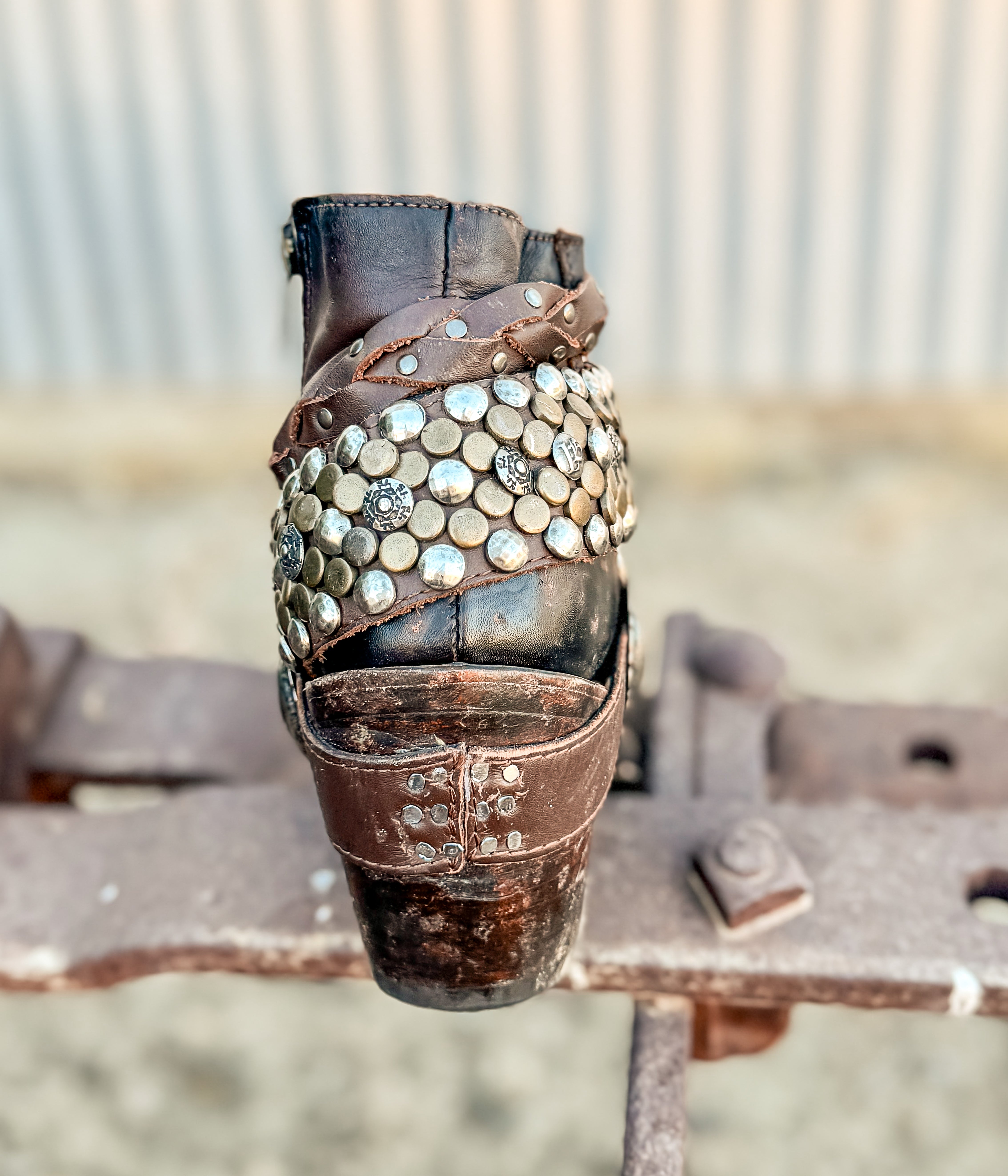 Lucy Studded Ankle Boots in Brown