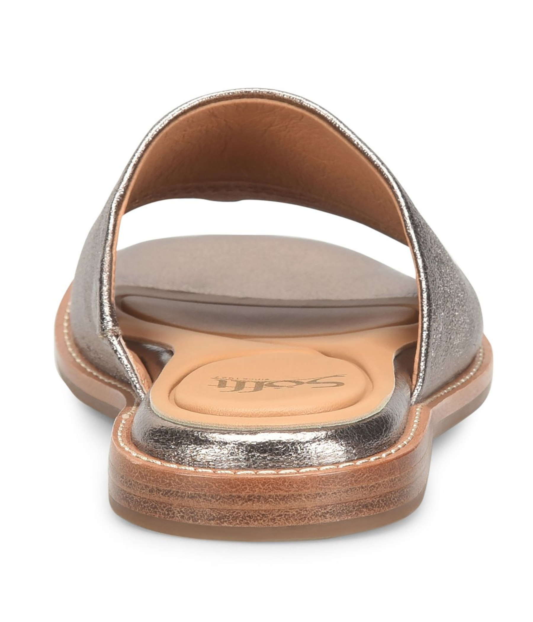 Noble Italian Leather Slide Sandals in Silver Bronze by Sofft Shoes