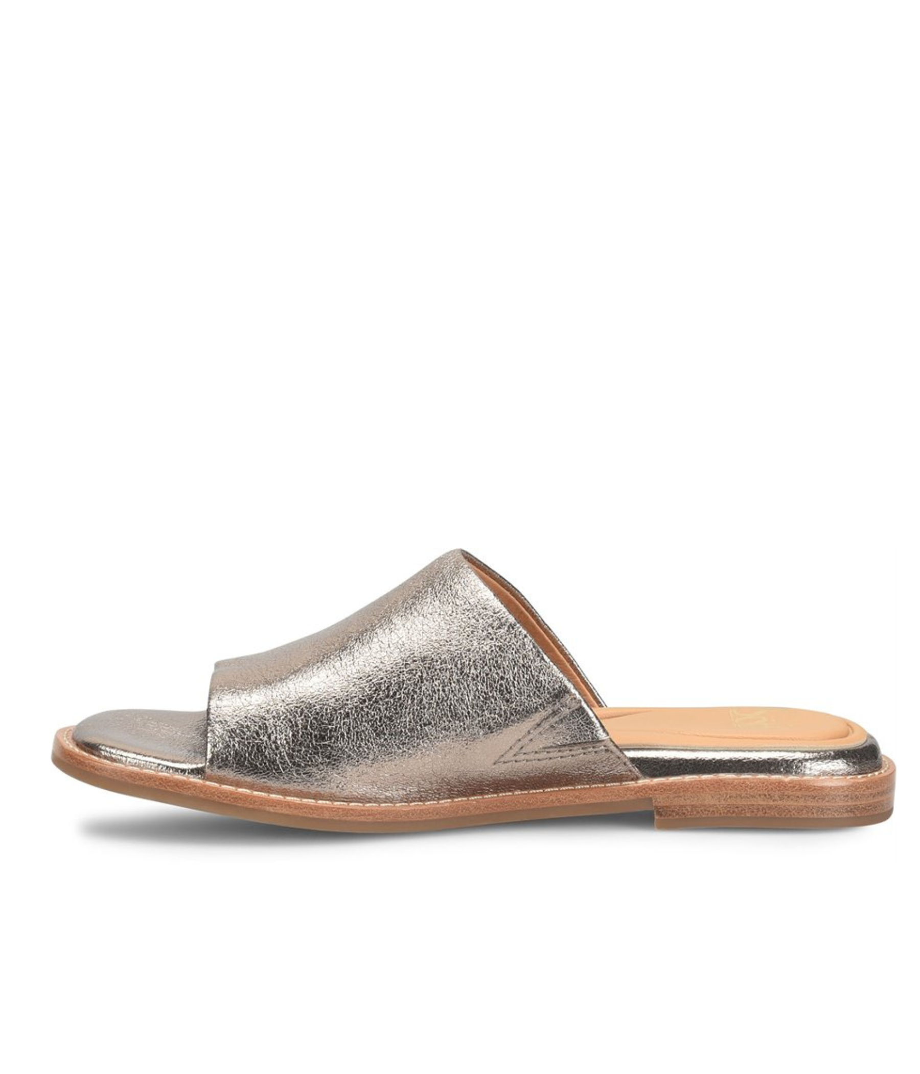 Noble Italian Leather Slide Sandals in Silver Bronze by Sofft Shoes