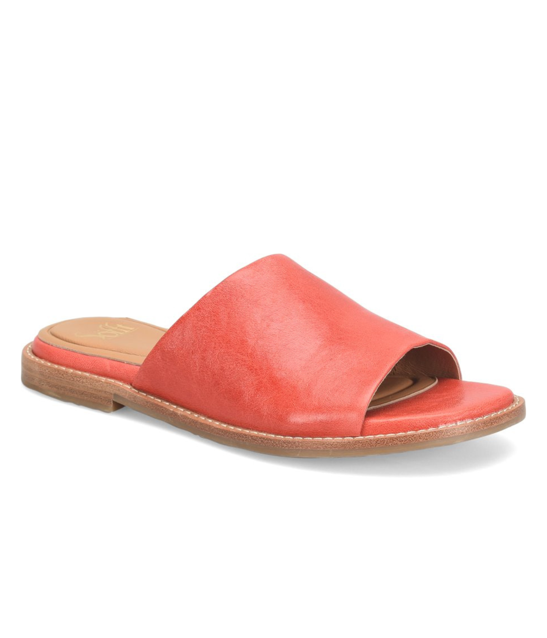 Noble Slide Sandals in Red Coral