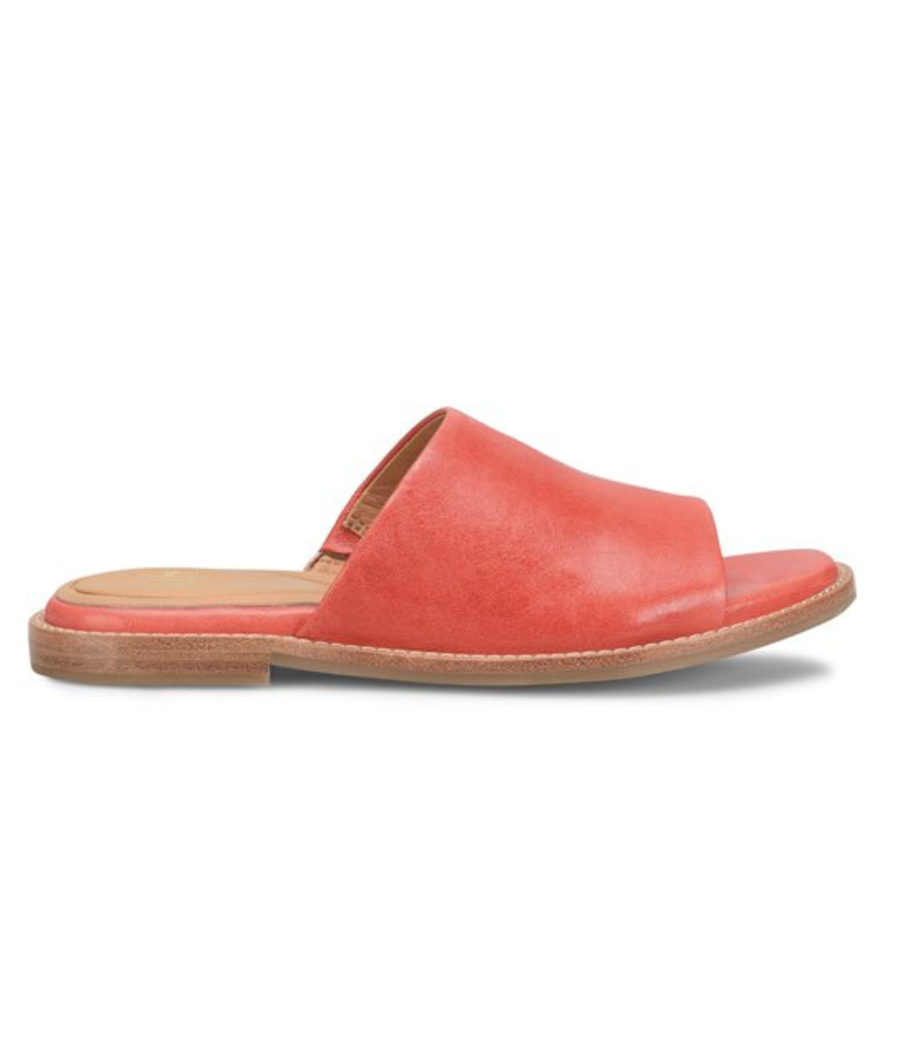 Noble Slide Sandals in Red Coral