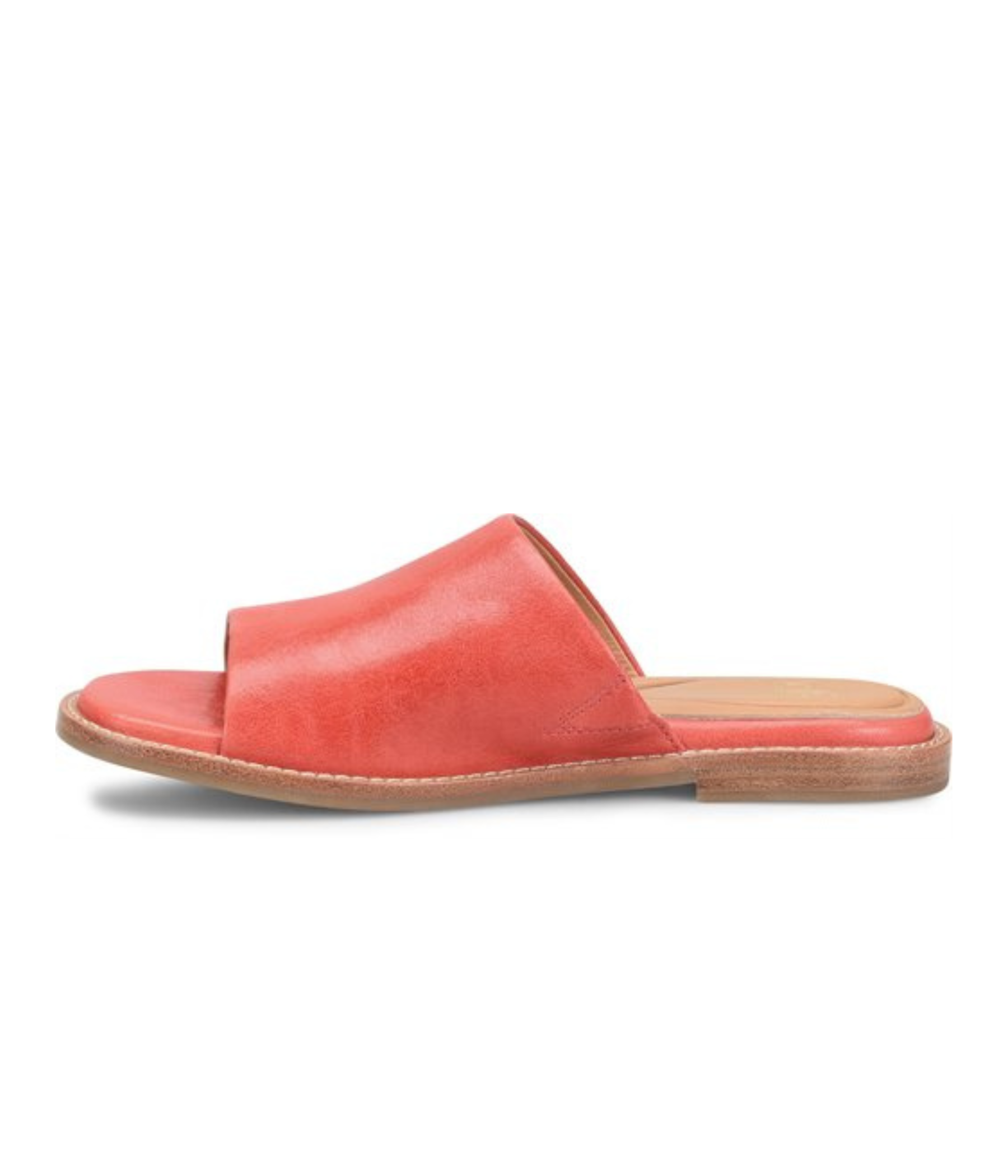 Noble Slide Sandals in Red Coral