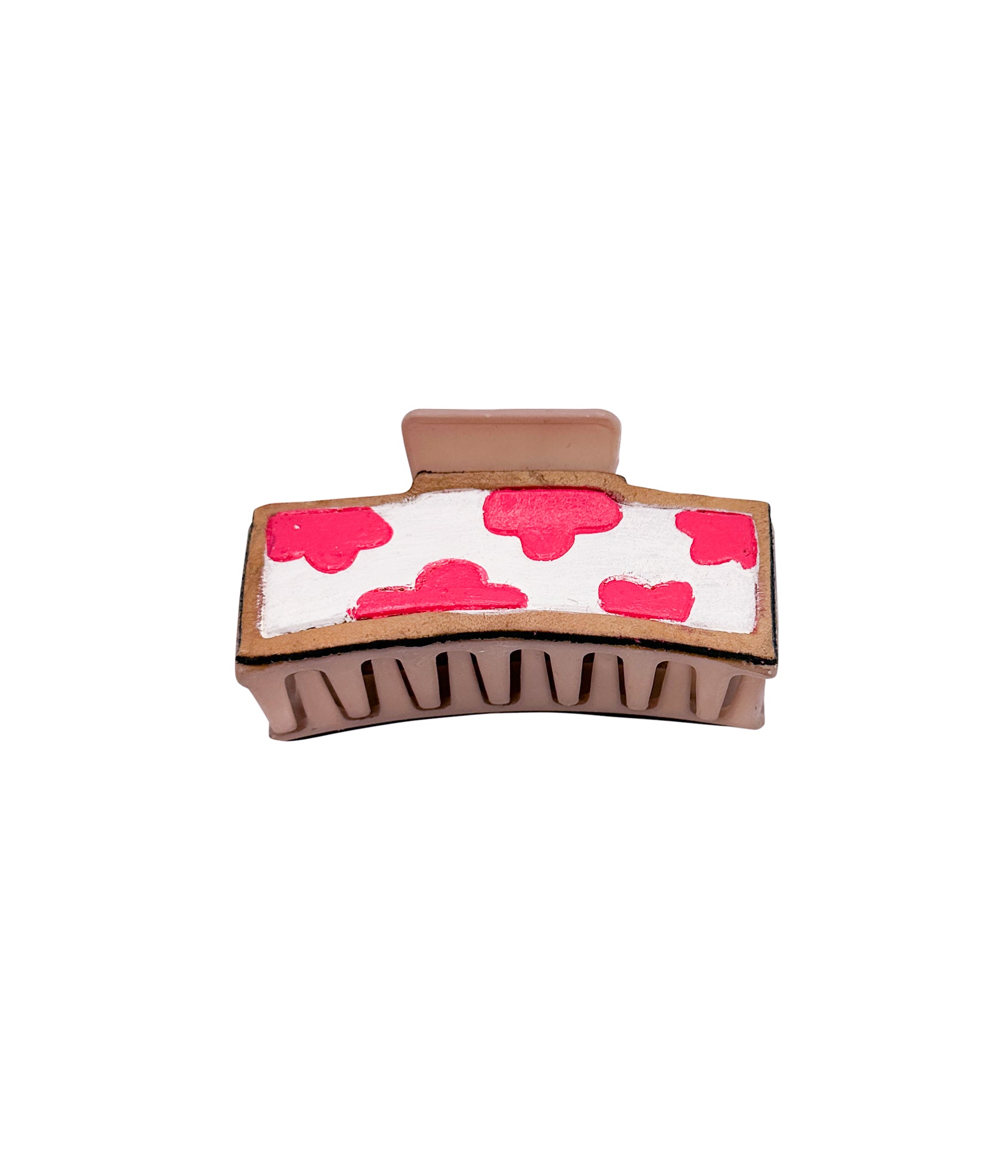 Pink Cow Spot Hair Claw Clip