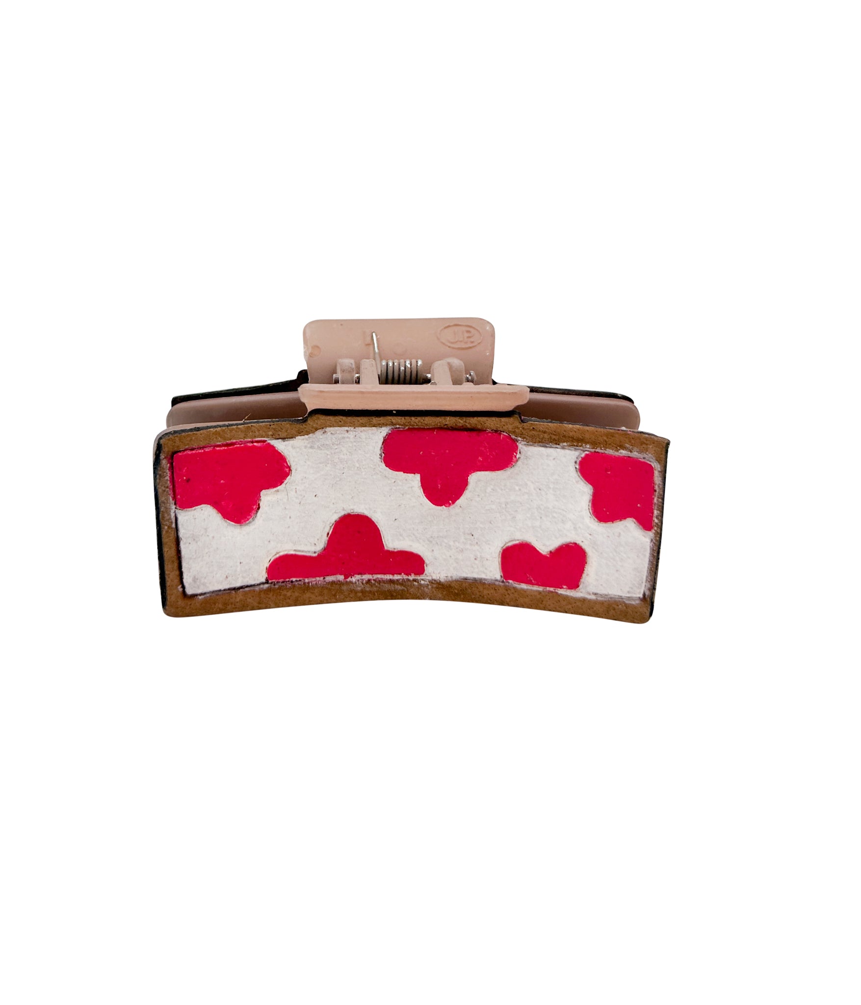 Pink Cow Spot Hair Claw Clip