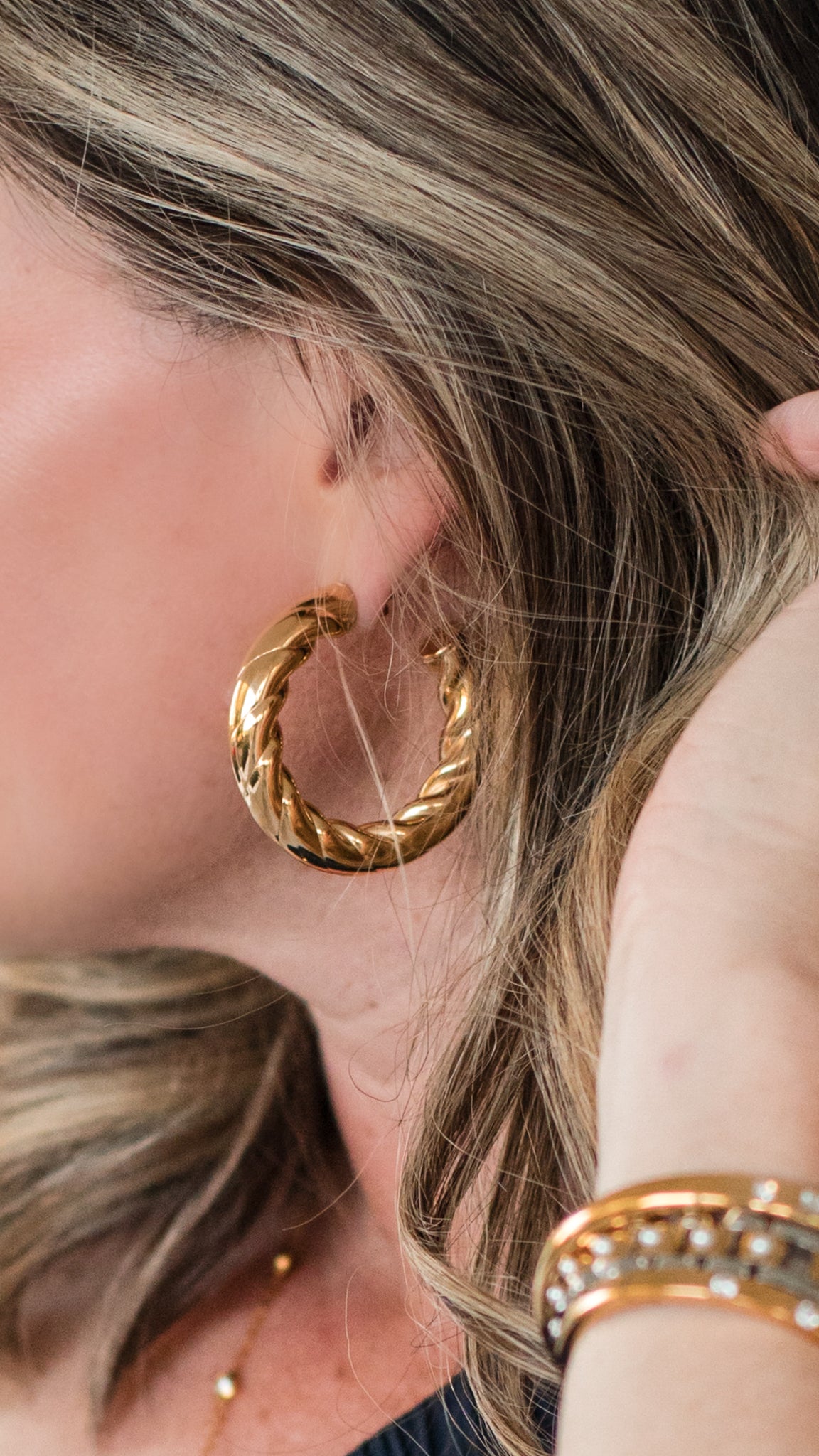 Reese 18K Gold Plated Twisted Hoops