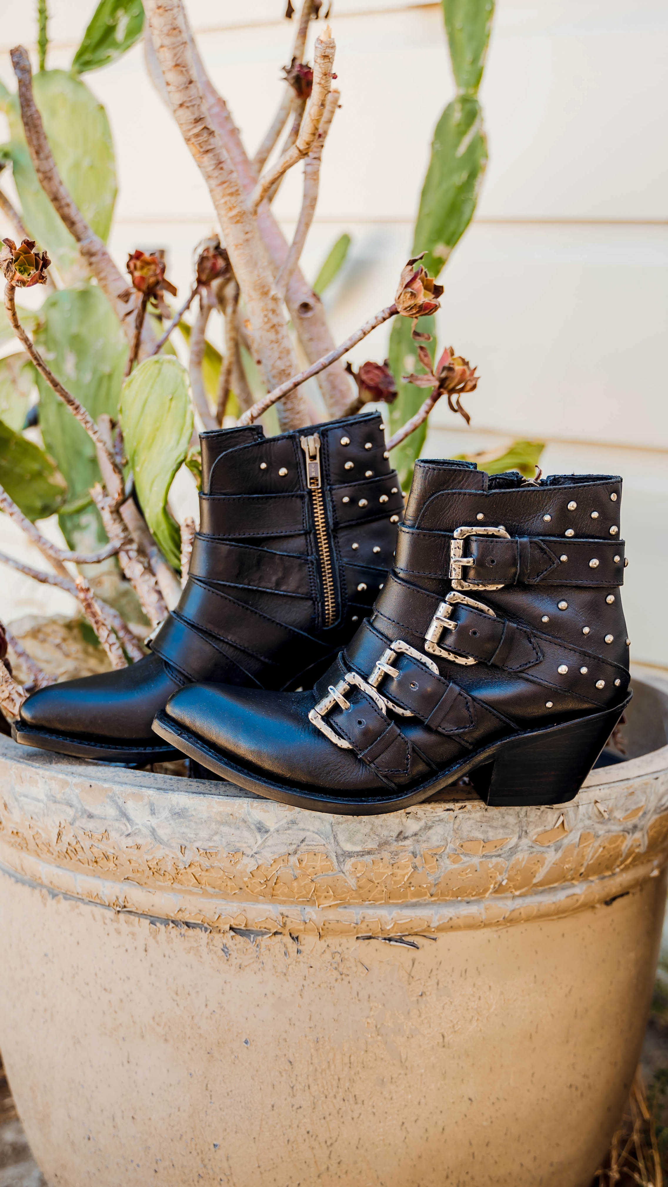 Rocker Ankle Boots in Black