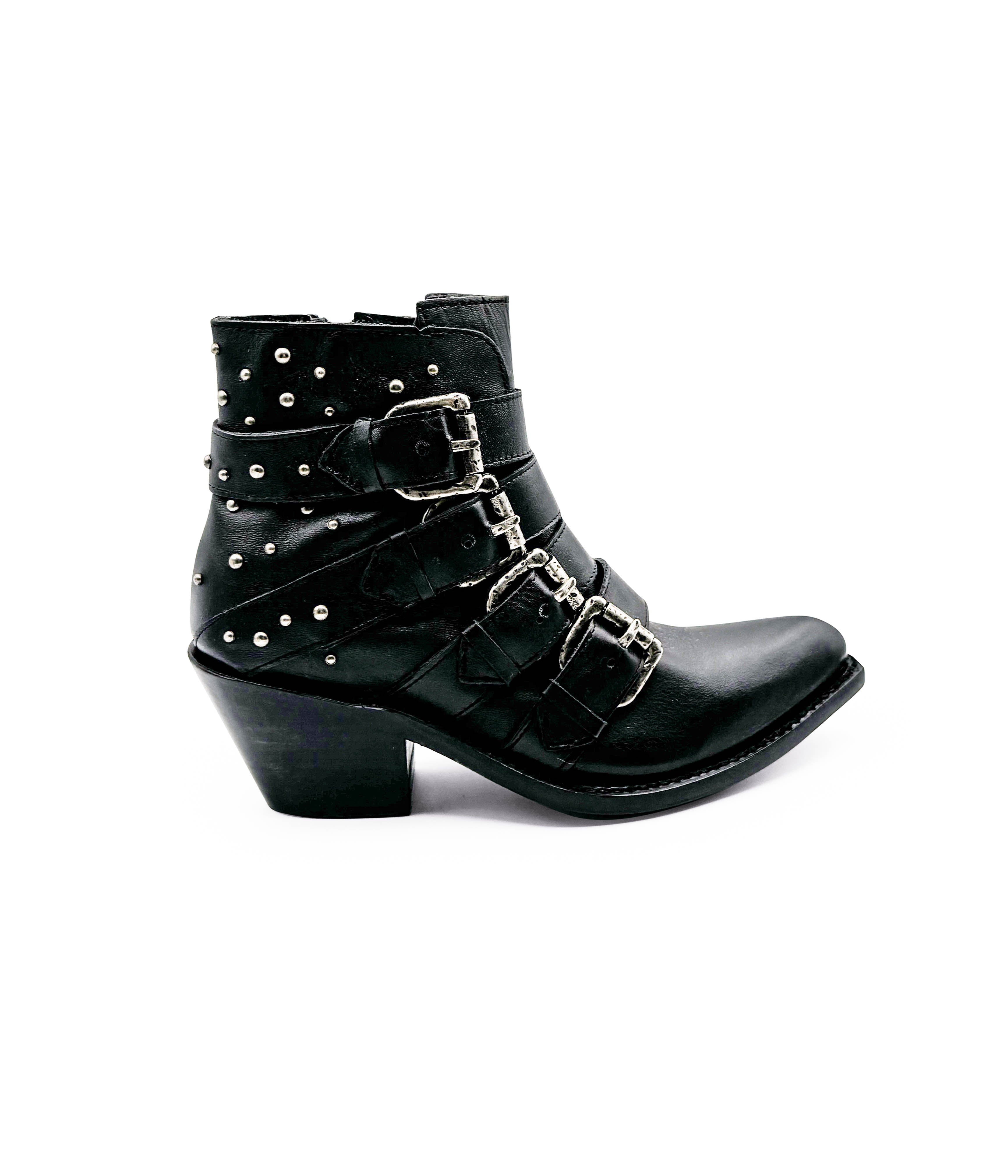 Rocker Ankle Boots in Black