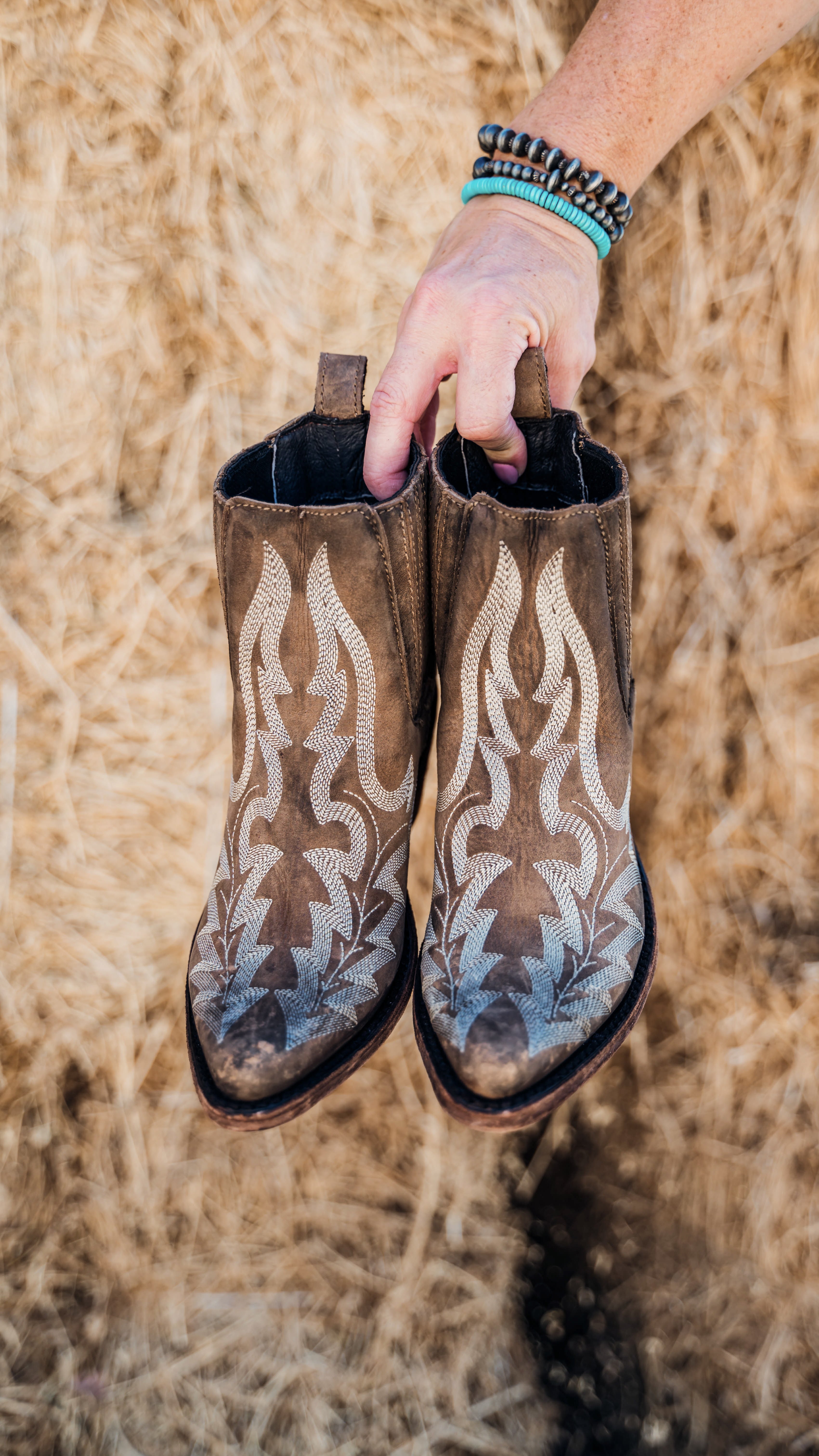 Simone Stitched Ankle Boot in Brown