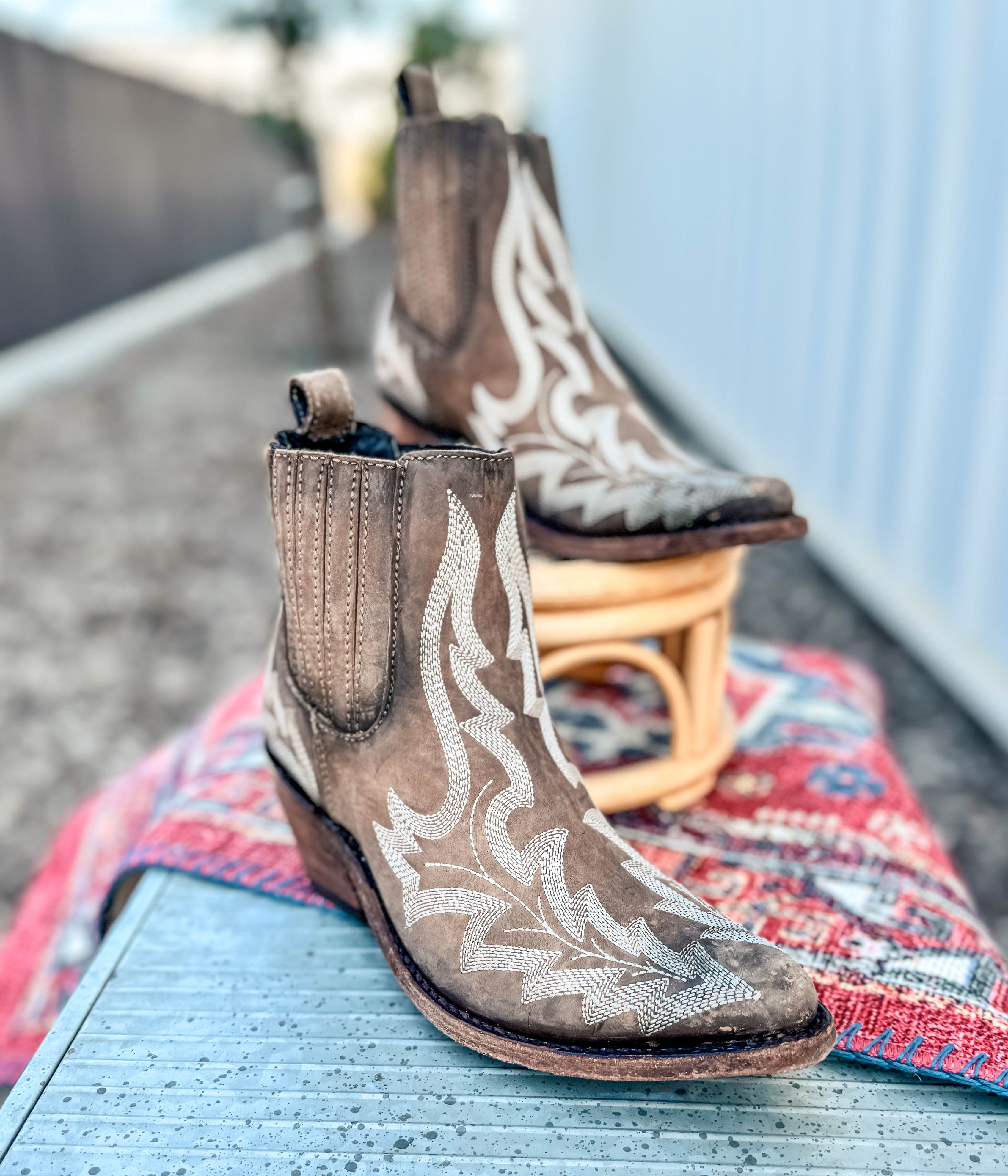 Simone Stitched Ankle Boot in Brown