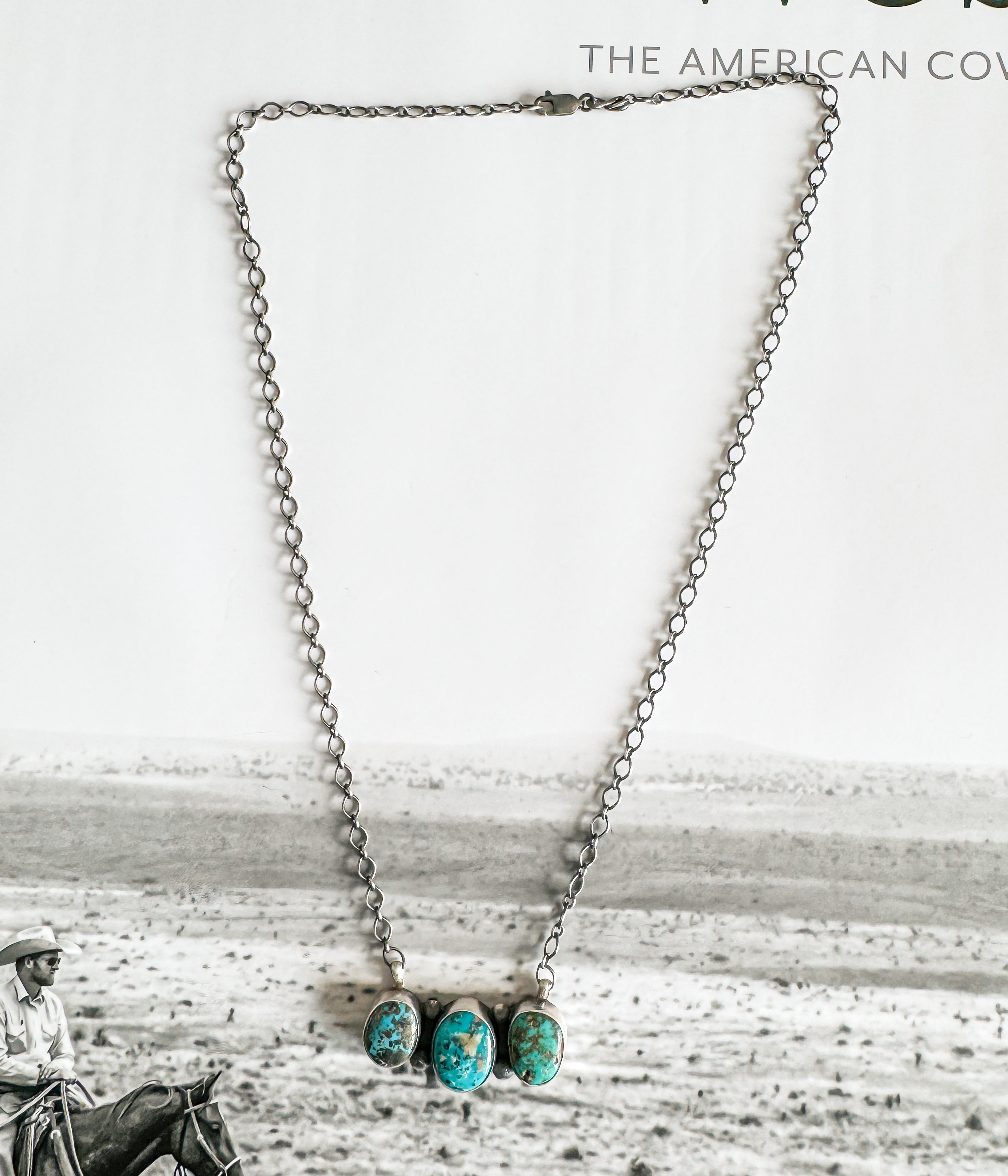 Three Stone Kingman Turquoise Necklace