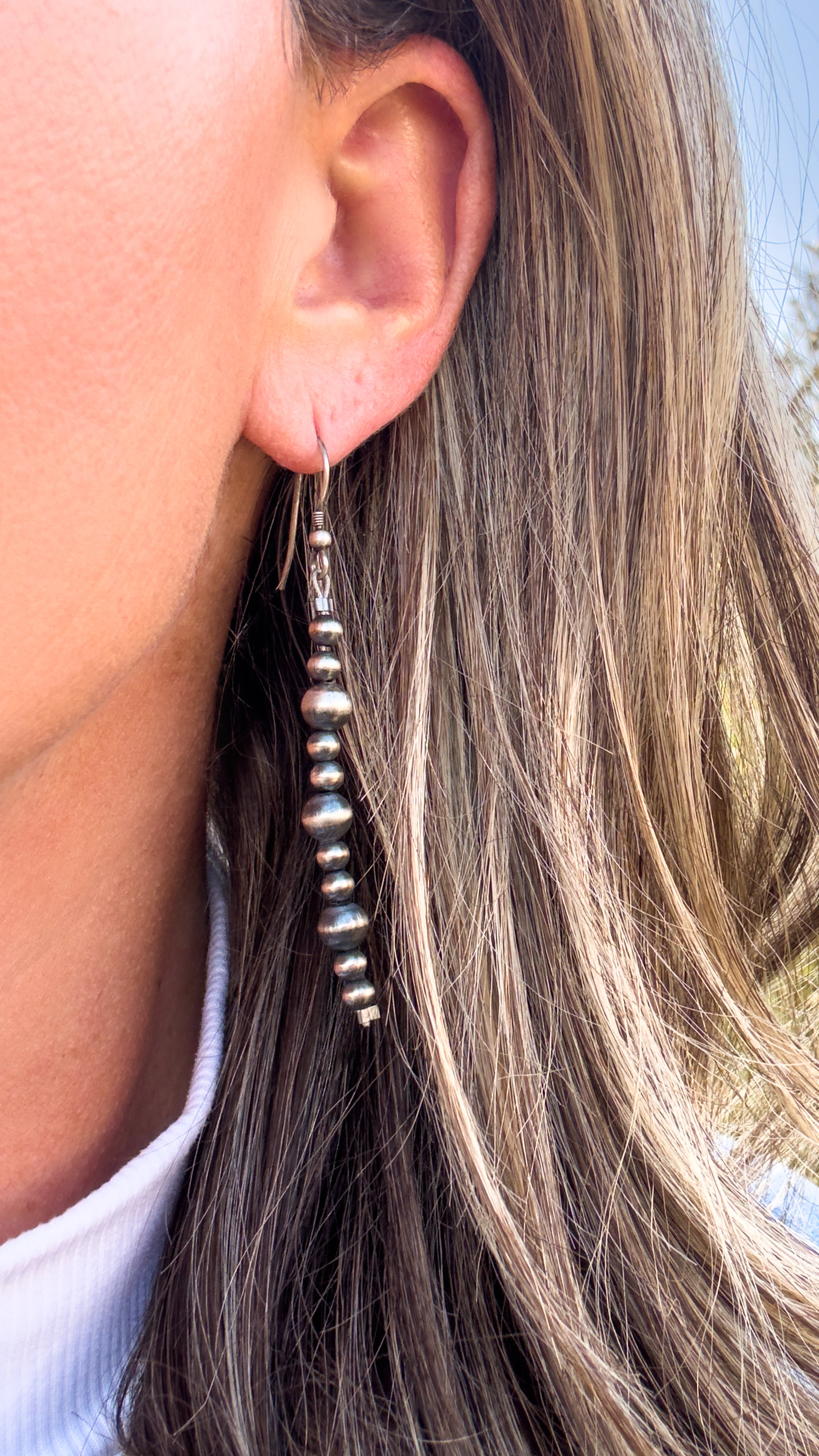 Paso Navajo Pearl Dangle Earrings