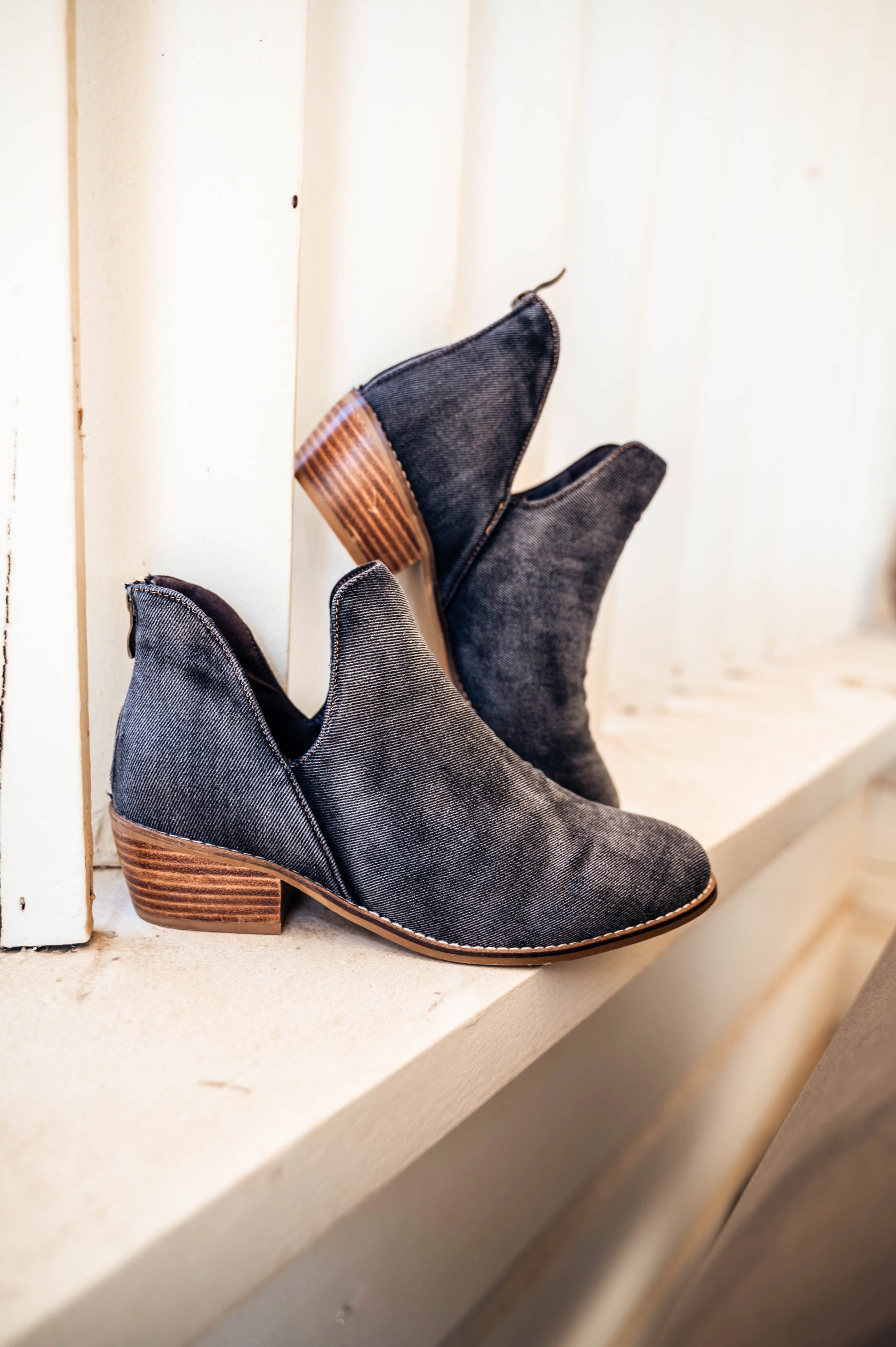 Vanish Bootie in Blue Denim